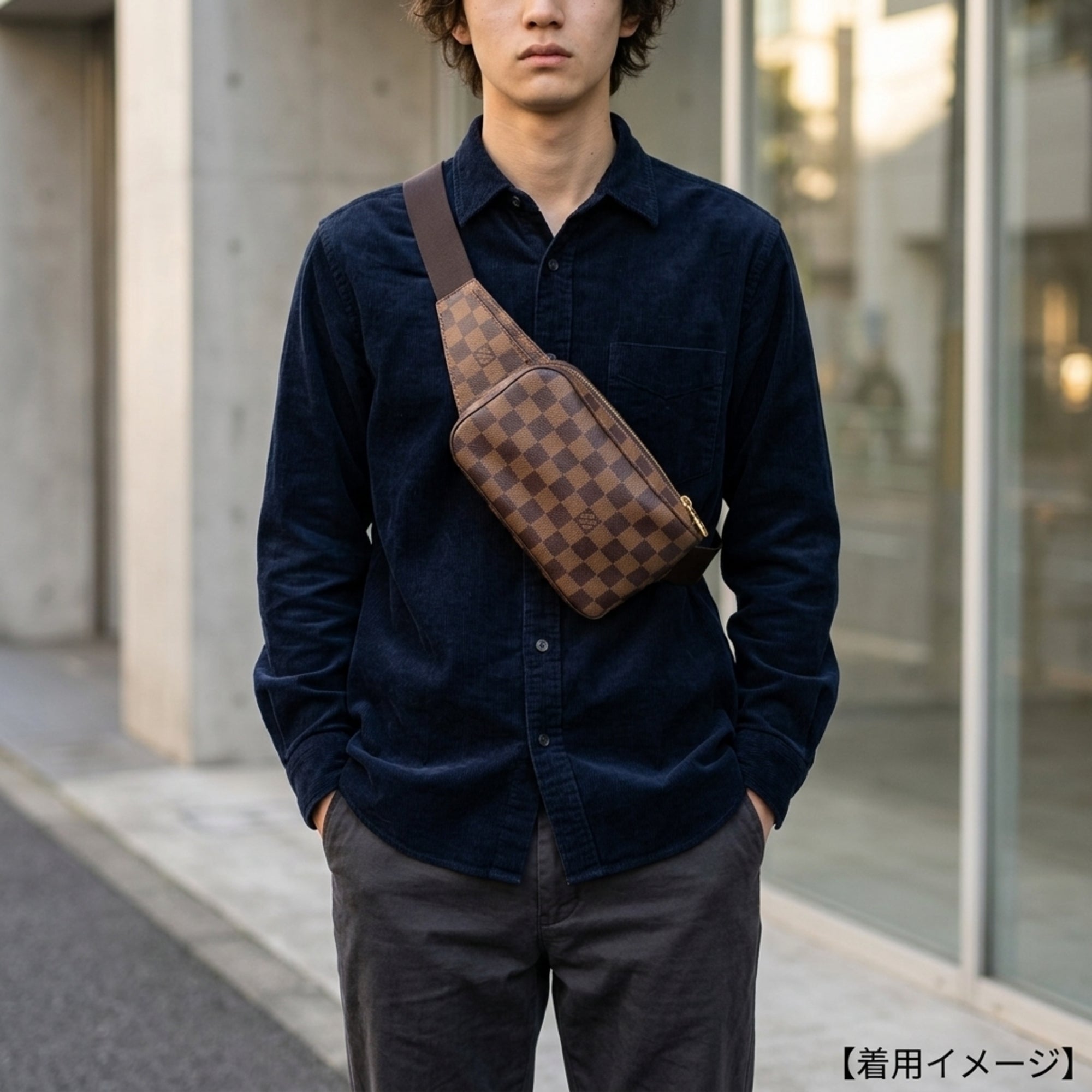 Louis Vuitton Brown Damier Canvas Sling Bag (Pre-Owned)