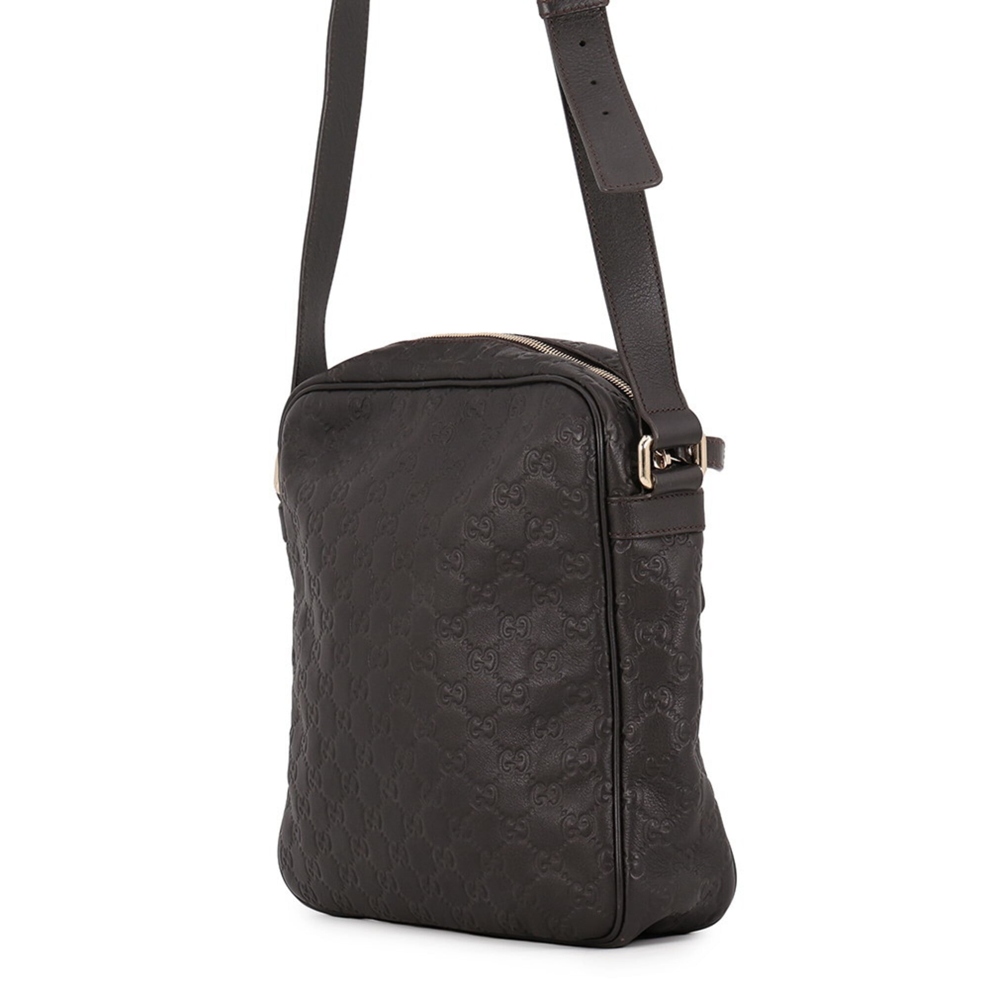 Gucci Dark Brown Leather Shoulder Bag (Pre-Owned)