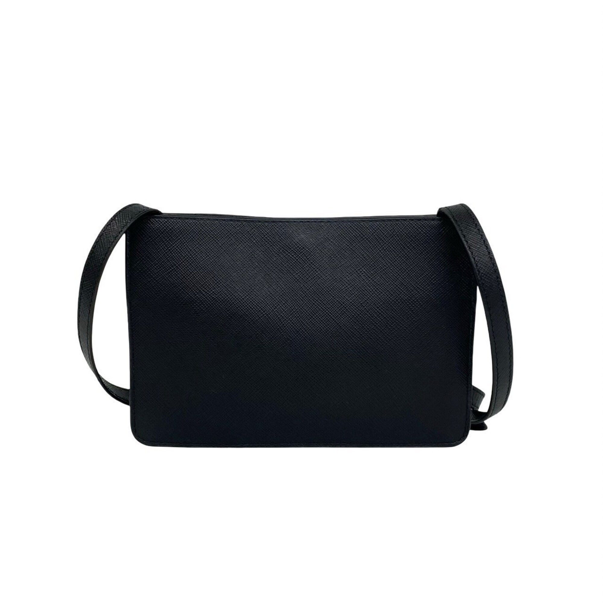 Prada Black Leather Pochette Shoulder Bag (Pre-Owned)