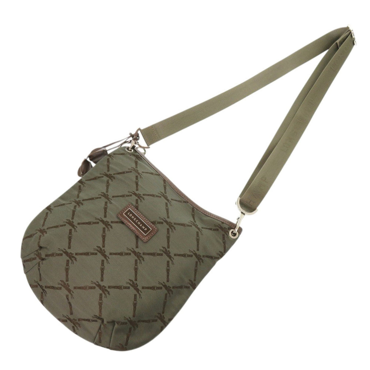 Longchamp Khaki Cotton Shoulder Bag (Pre-Owned)