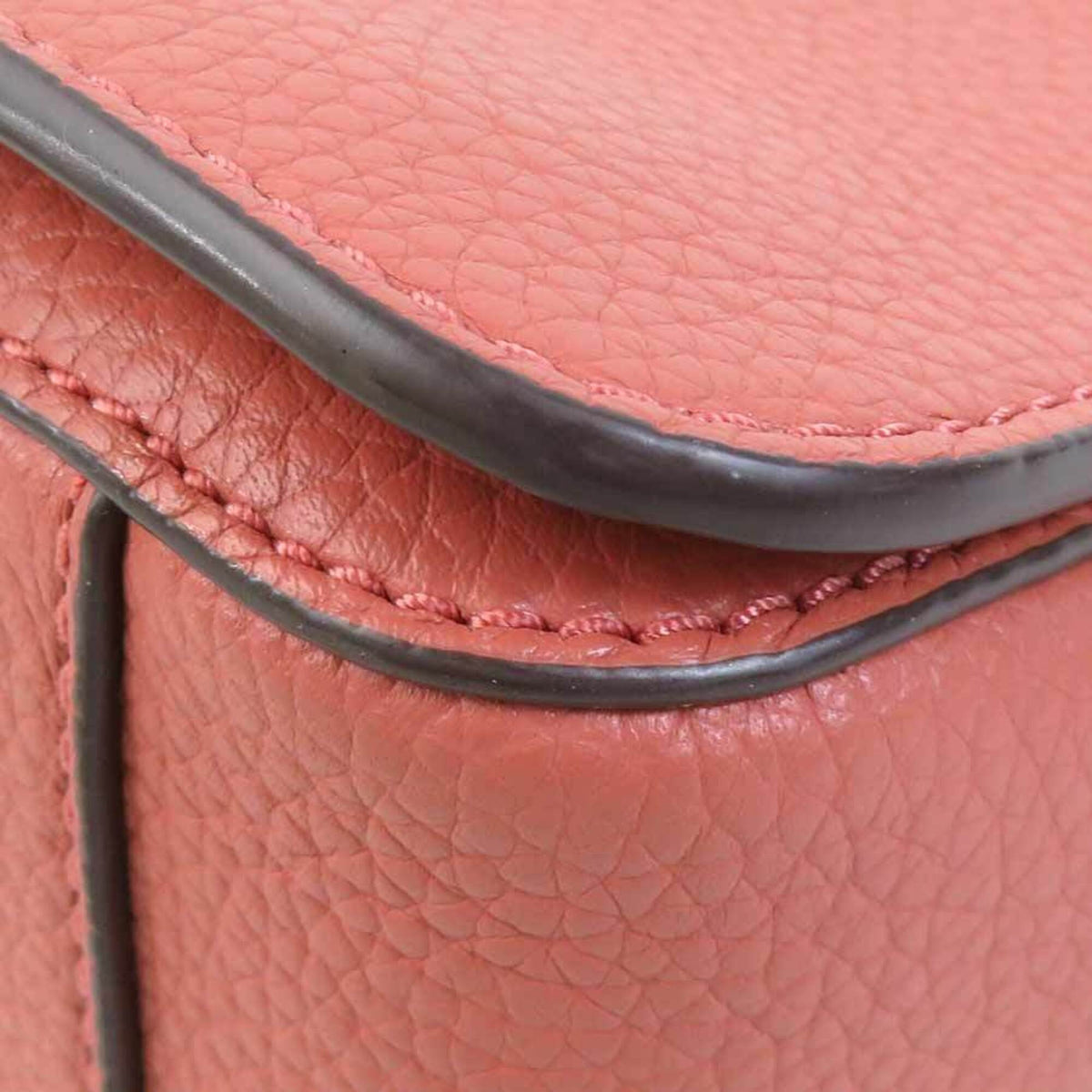 Tory Burch Coral Orange Leather Shoulder Bag (Pre-Owned)