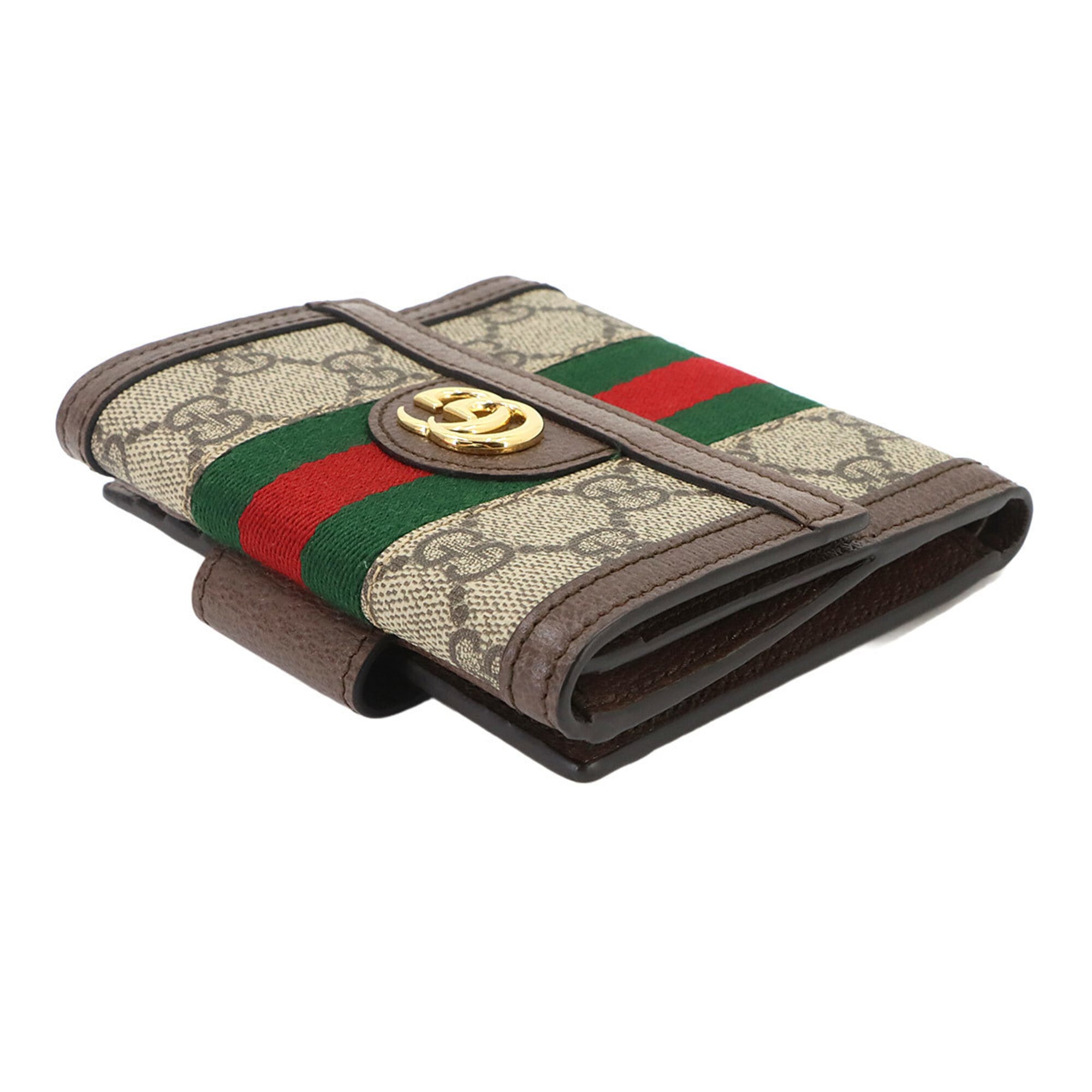 Gucci Beige Brown Gg Supreme Leather Wallet (Bi-Fold) (Pre-Owned)