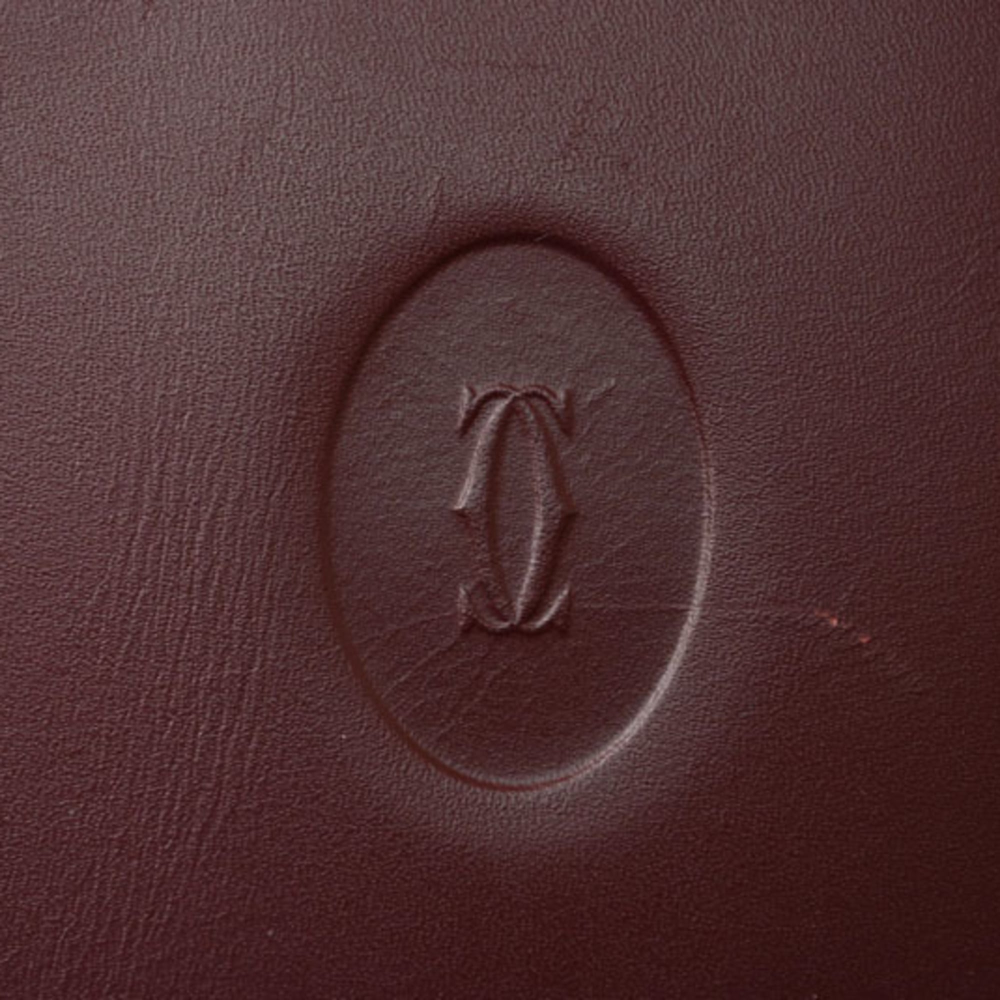 Cartier Must Bordeaux Leather Long Wallet (Bi-Fold) (Pre-Owned)
