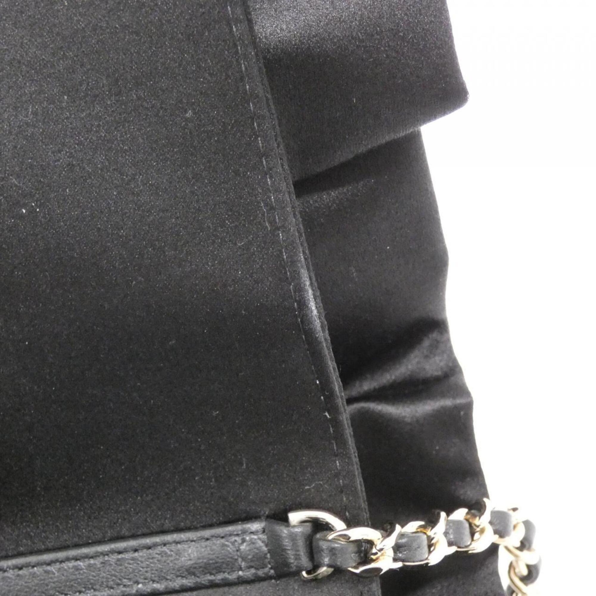 Chanel Black Satin Shoulder Bag (Pre-Owned)
