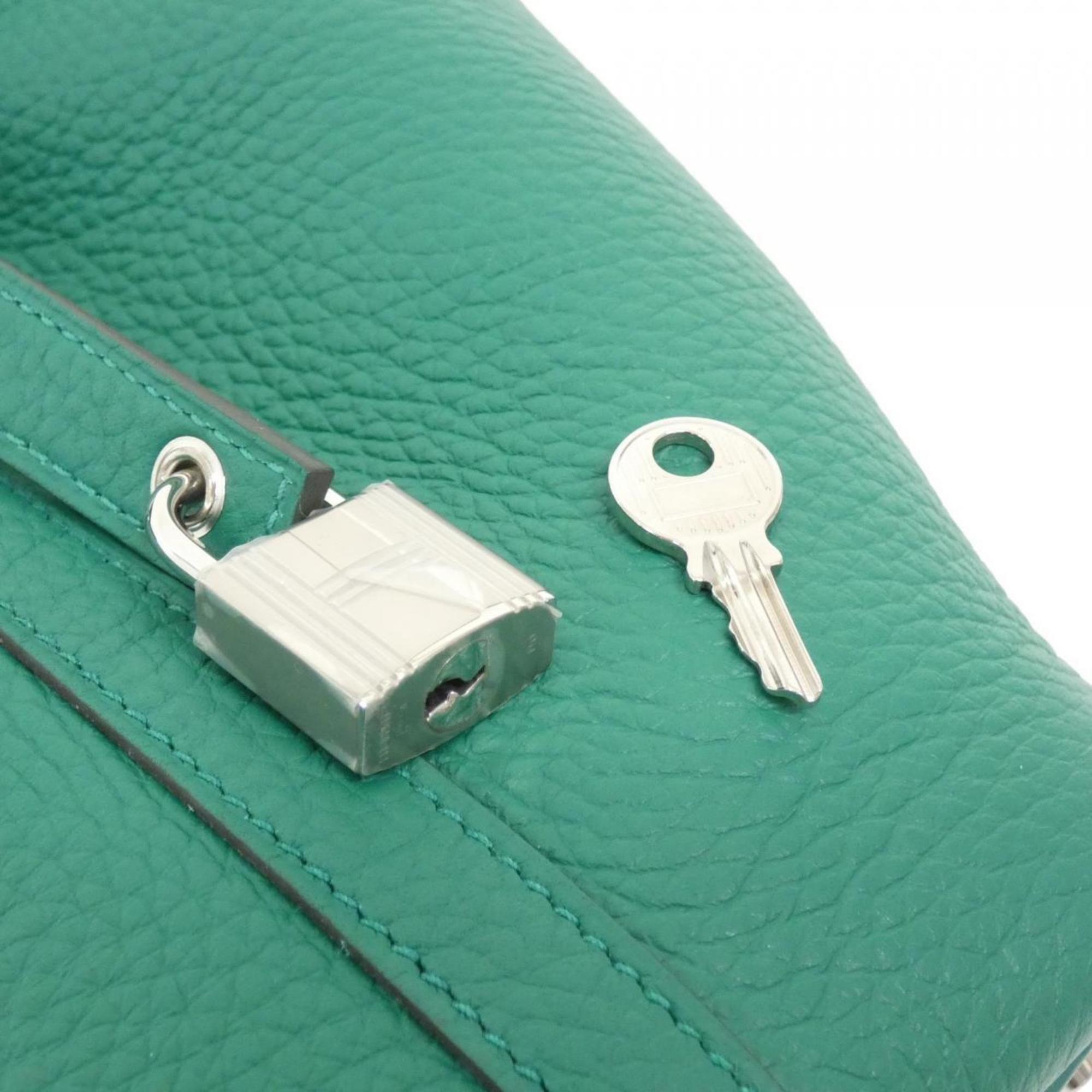 Hermes Green Vert Taurillon Clemence Leather Handbag (Pre-Owned)