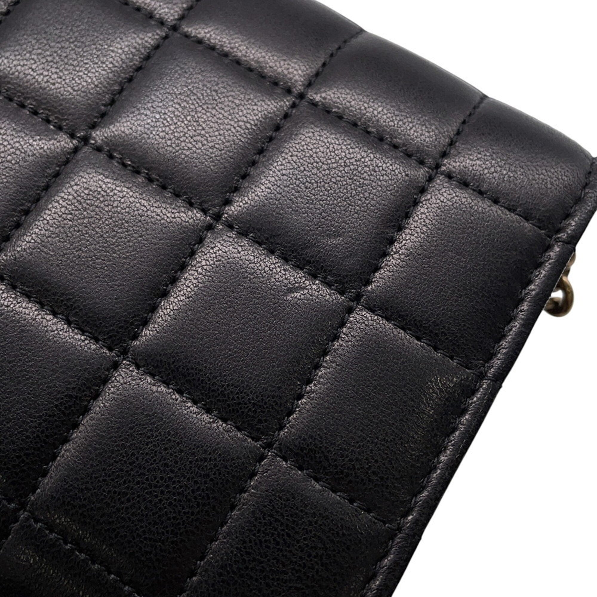 Yves Saint Laurent Black Leather Chain/Shoulder Wallet (Pre-Owned)