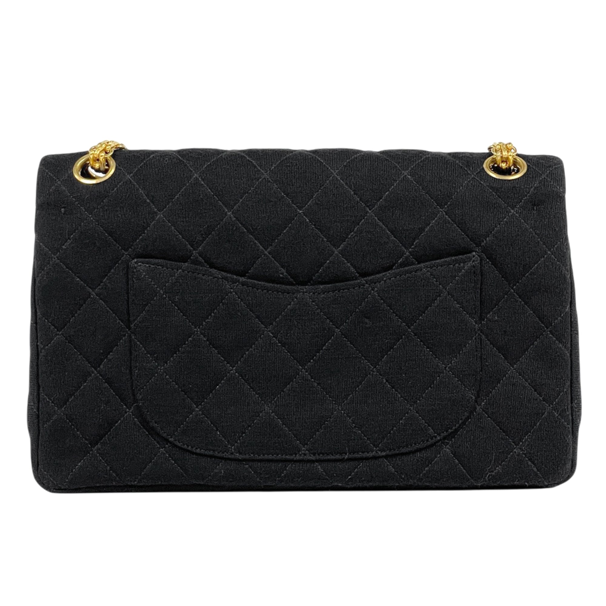 Chanel Matelasse Black Jersey Shoulder Bag (Pre-Owned)