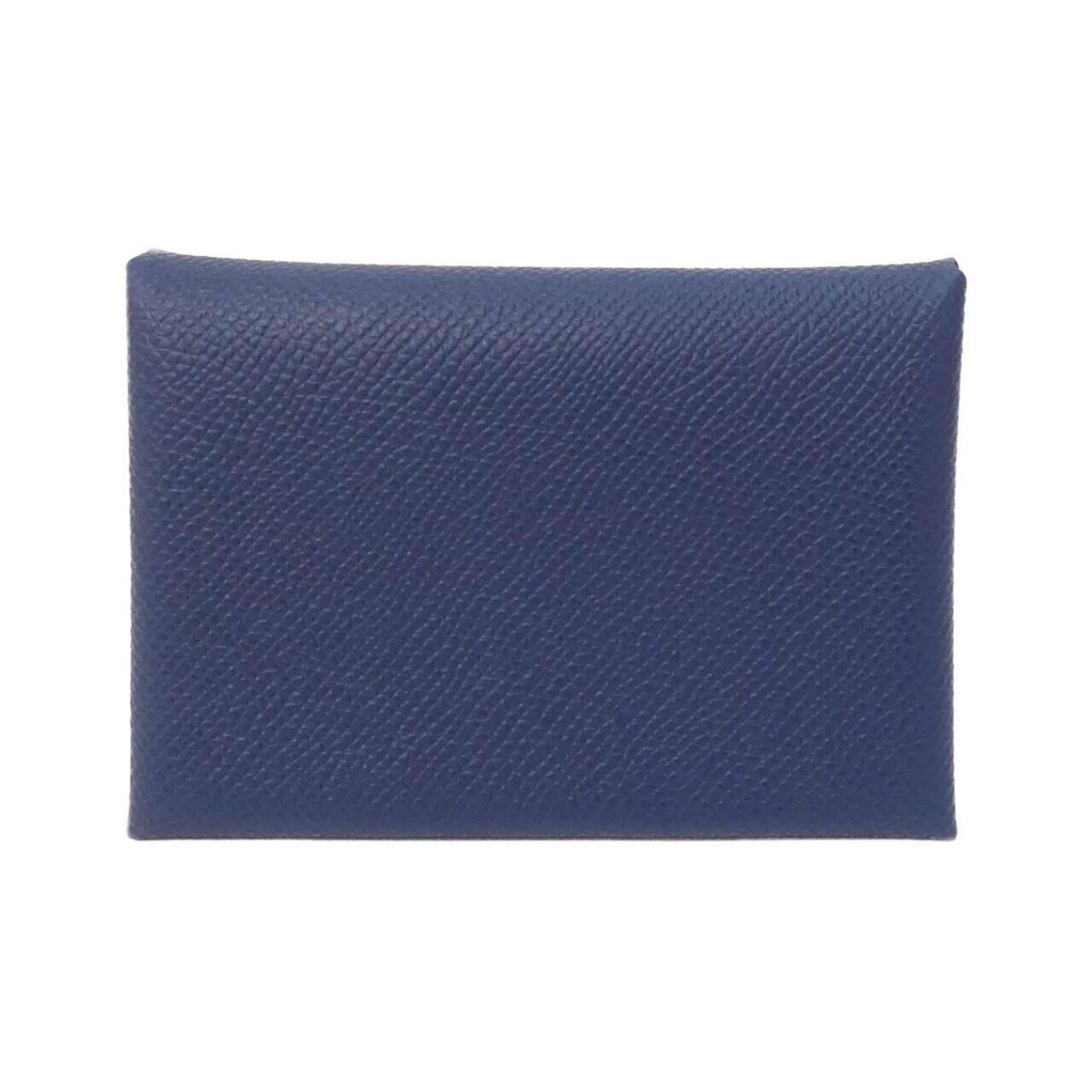 Hermes Blue Navy Epsom Leather Coin Purse/Coin Case (Pre-Owned)