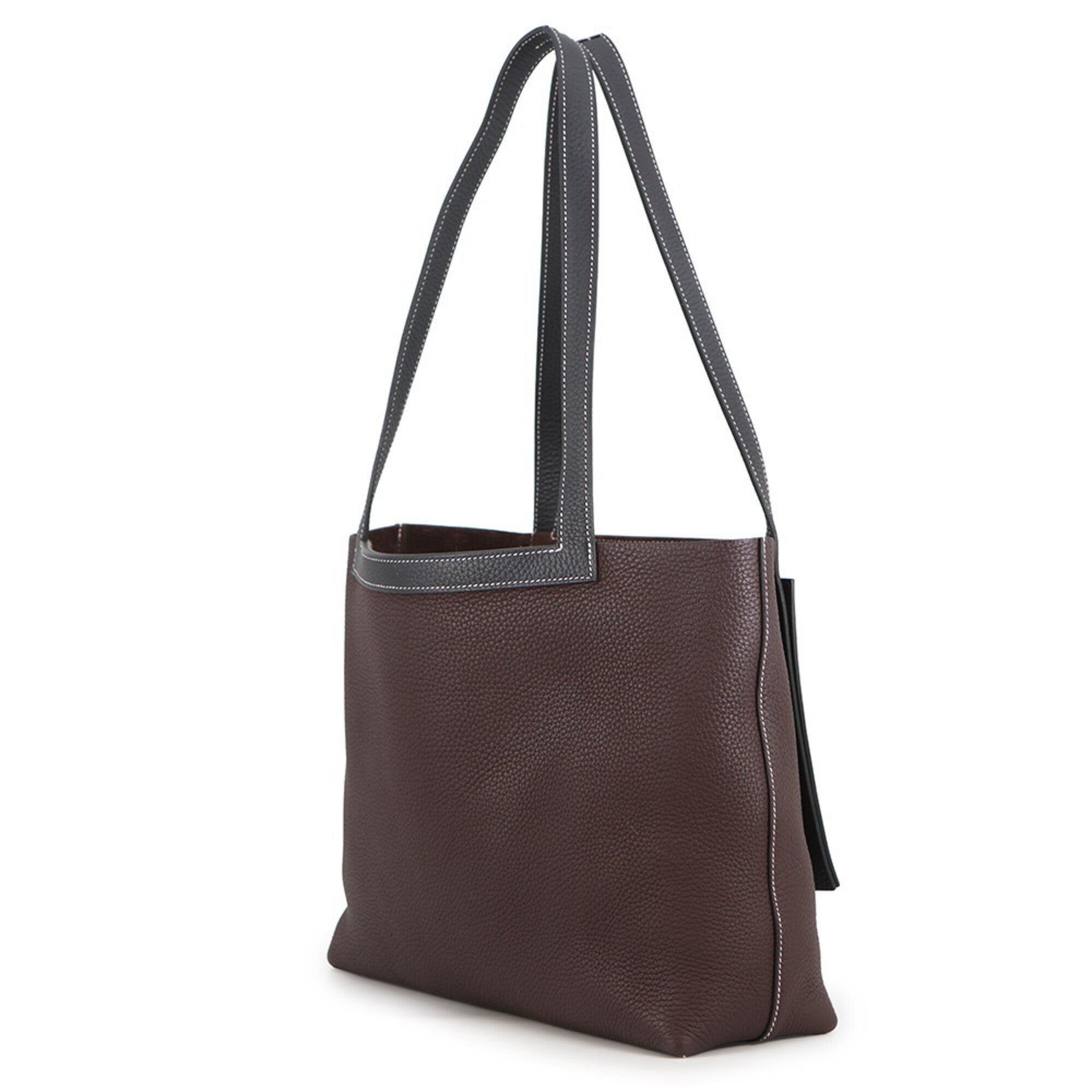 Hermes Navy Red Color Taurillon Clemence Leather Tote Bag (Pre-Owned)