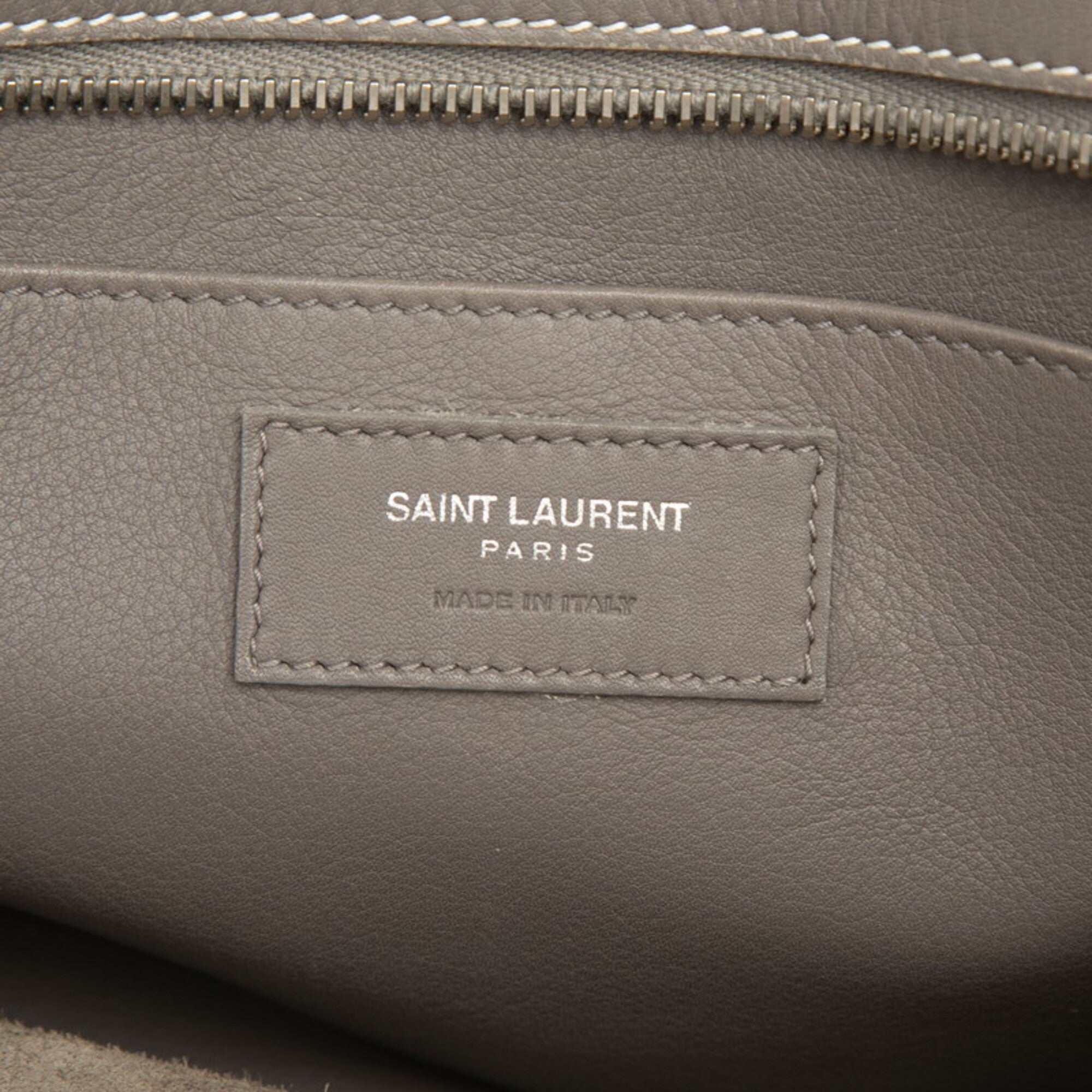 Saint Laurent Gray Leather Handbag Shoulder Bag (Pre-Owned)
