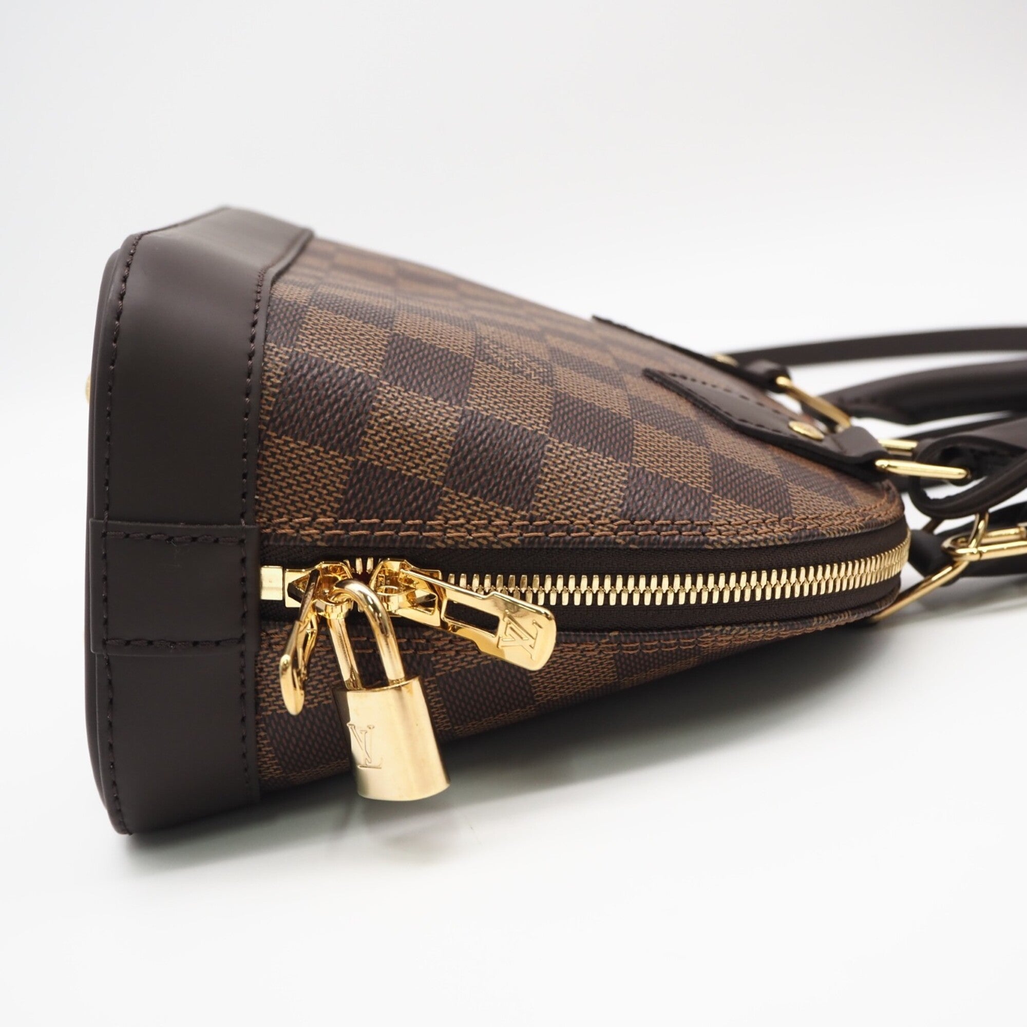 Louis Vuitton Damier Beige Brown Coated Canvas Leather Handbag (Pre-Owned)