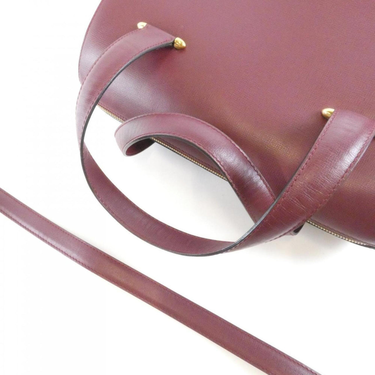 Cartier Red Color Leather Handbag (Pre-Owned)