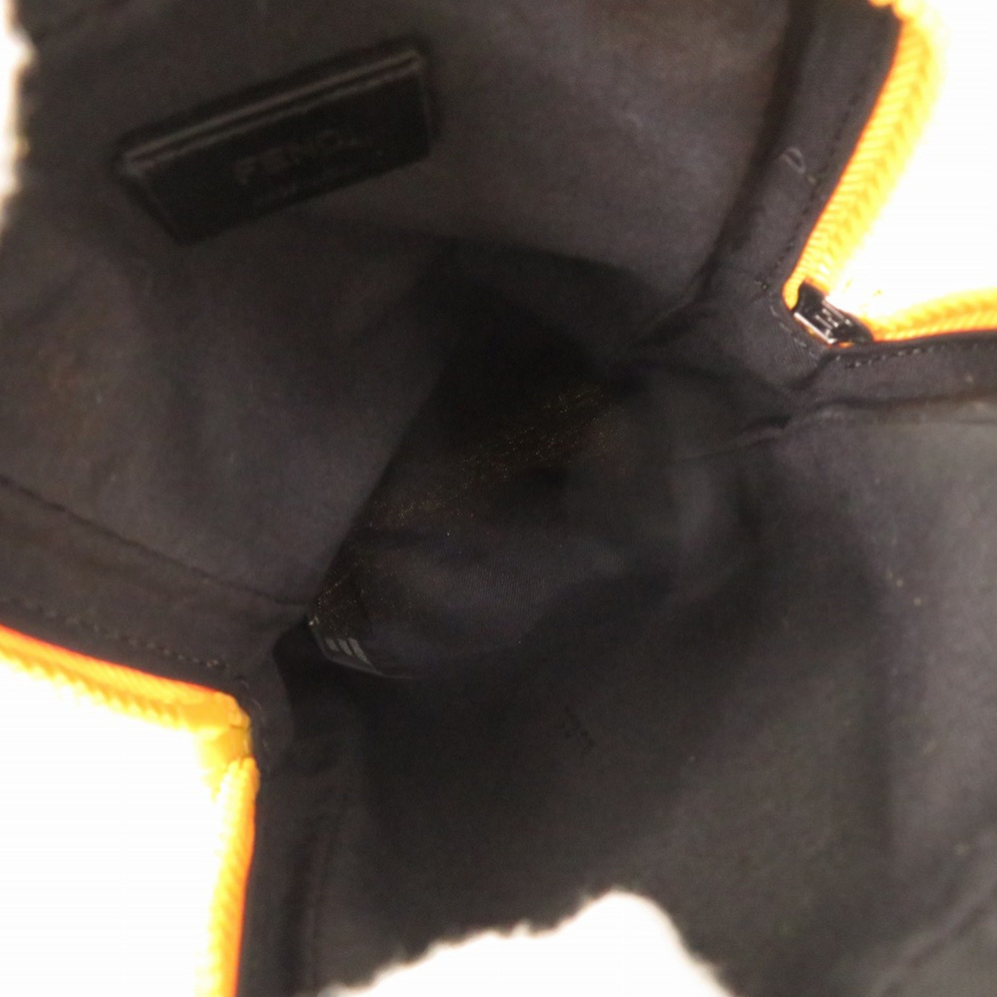 Fendi Yellow Nylon Pouch Shoulder Bag (Pre-Owned)