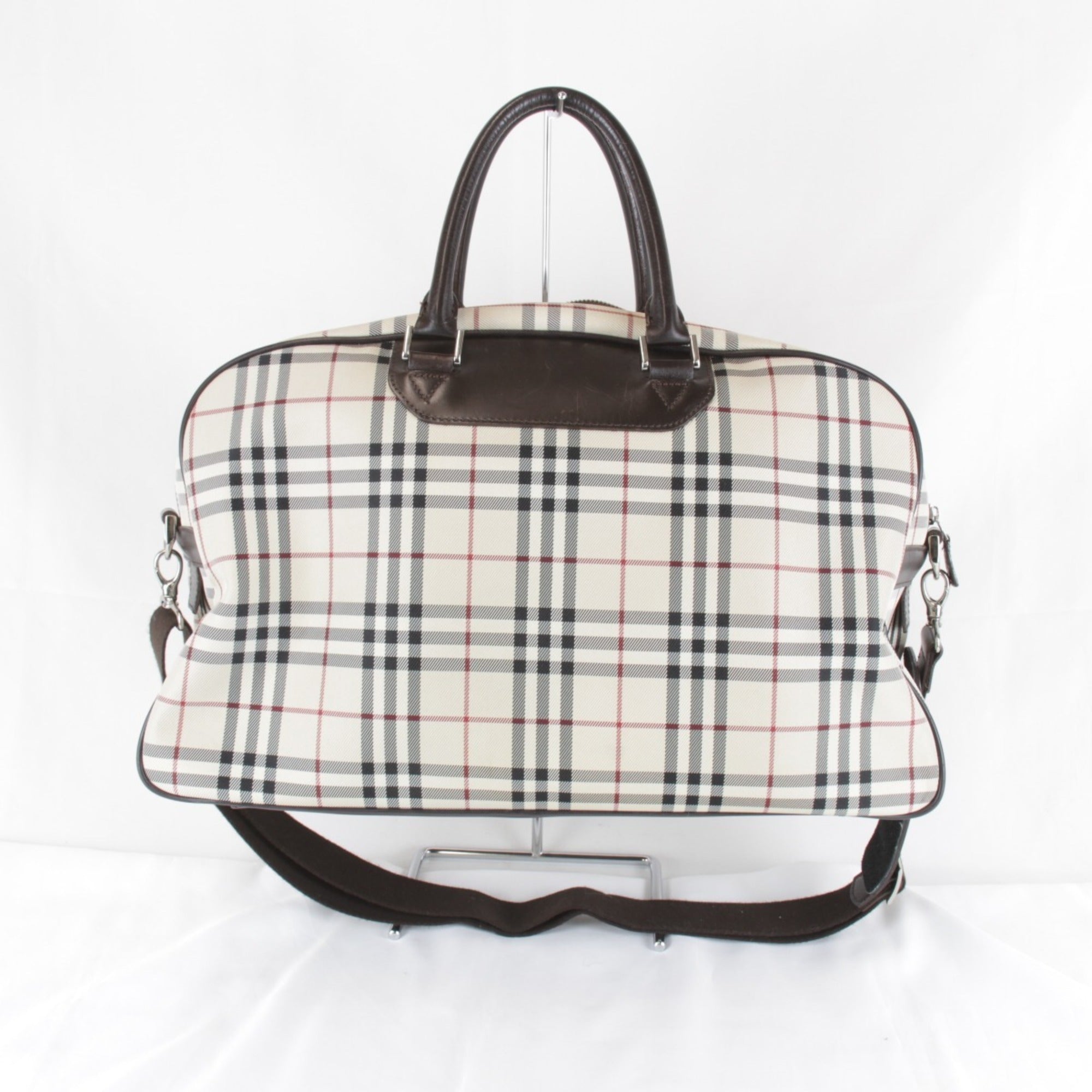 Burberry Beige Canvas Boston Bag (Pre-Owned)