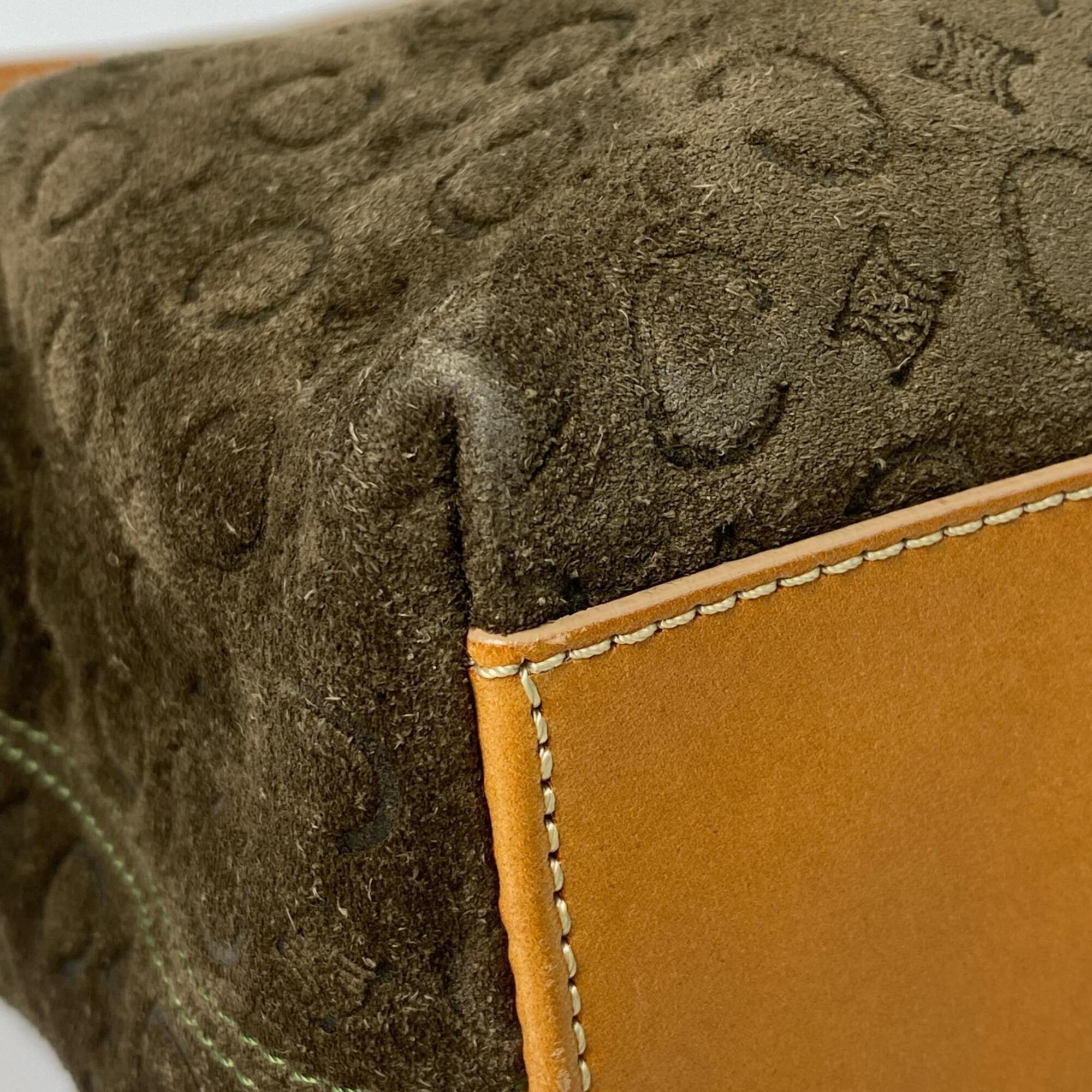 Celine Khaki Suede Leather Shoulder Bag (Pre-Owned)
