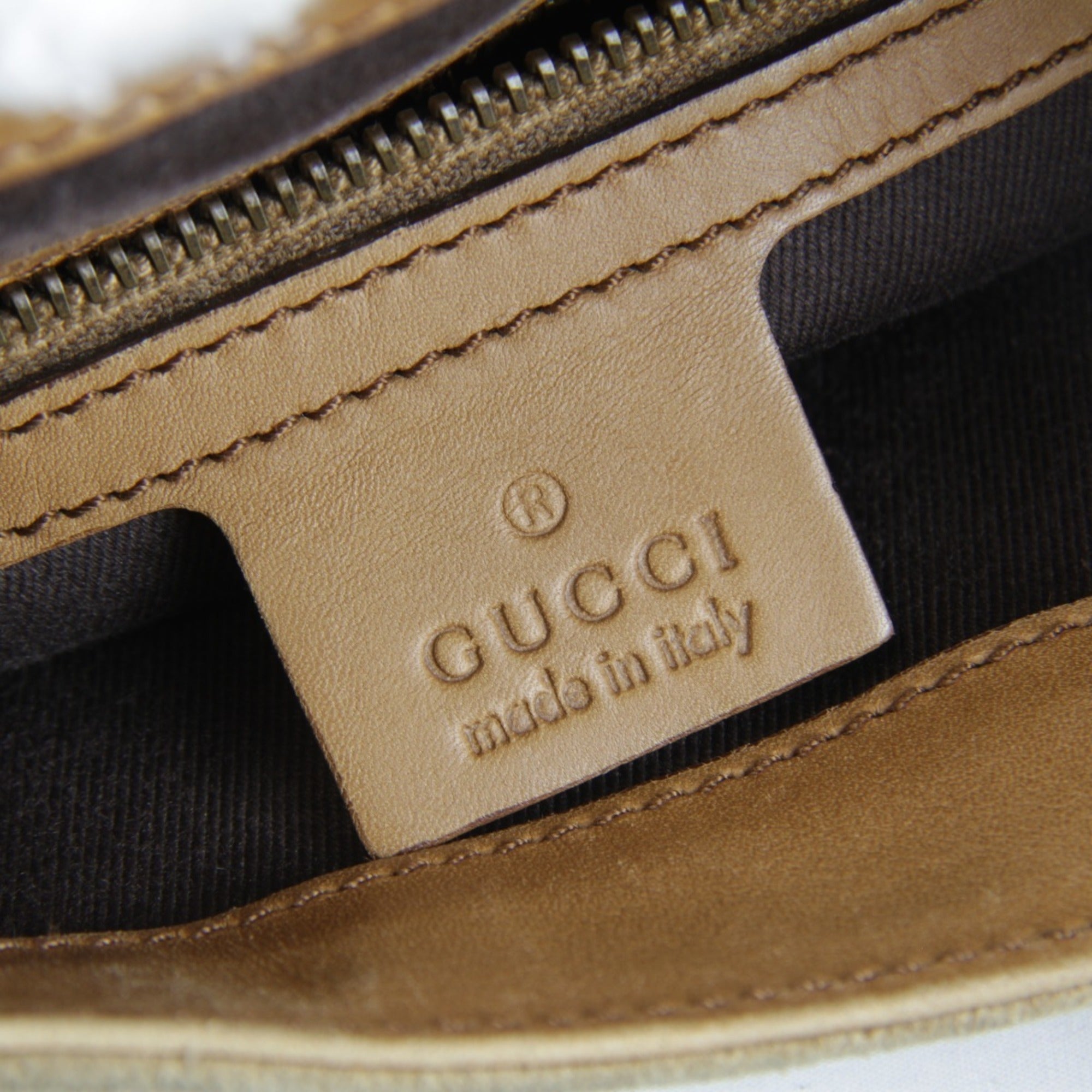 Gucci New Jackie Beige Suede Leather Handbag (Pre-Owned)
