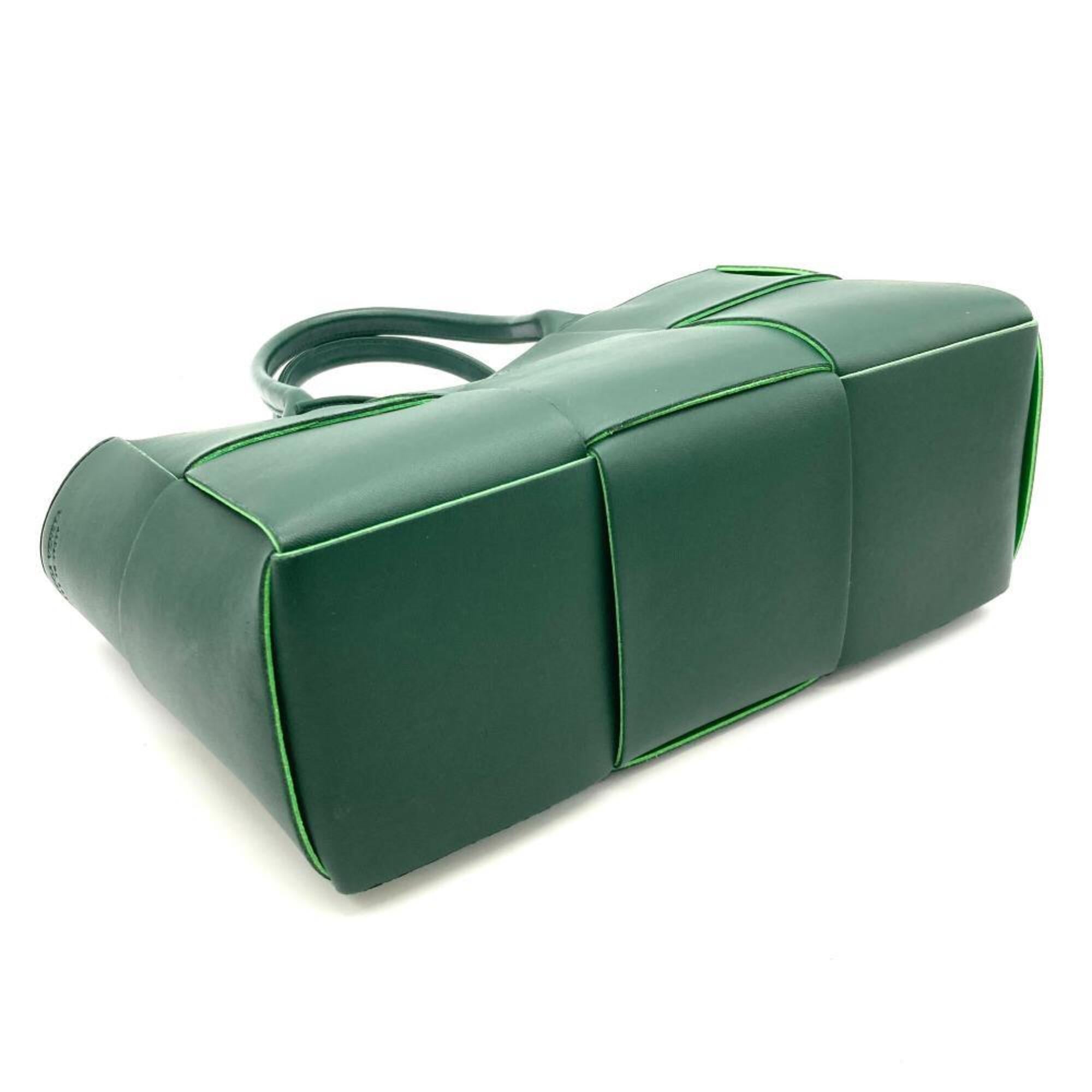 Bottega Veneta Green Leather Handbag Pouch Tote Bag (Pre-Owned)