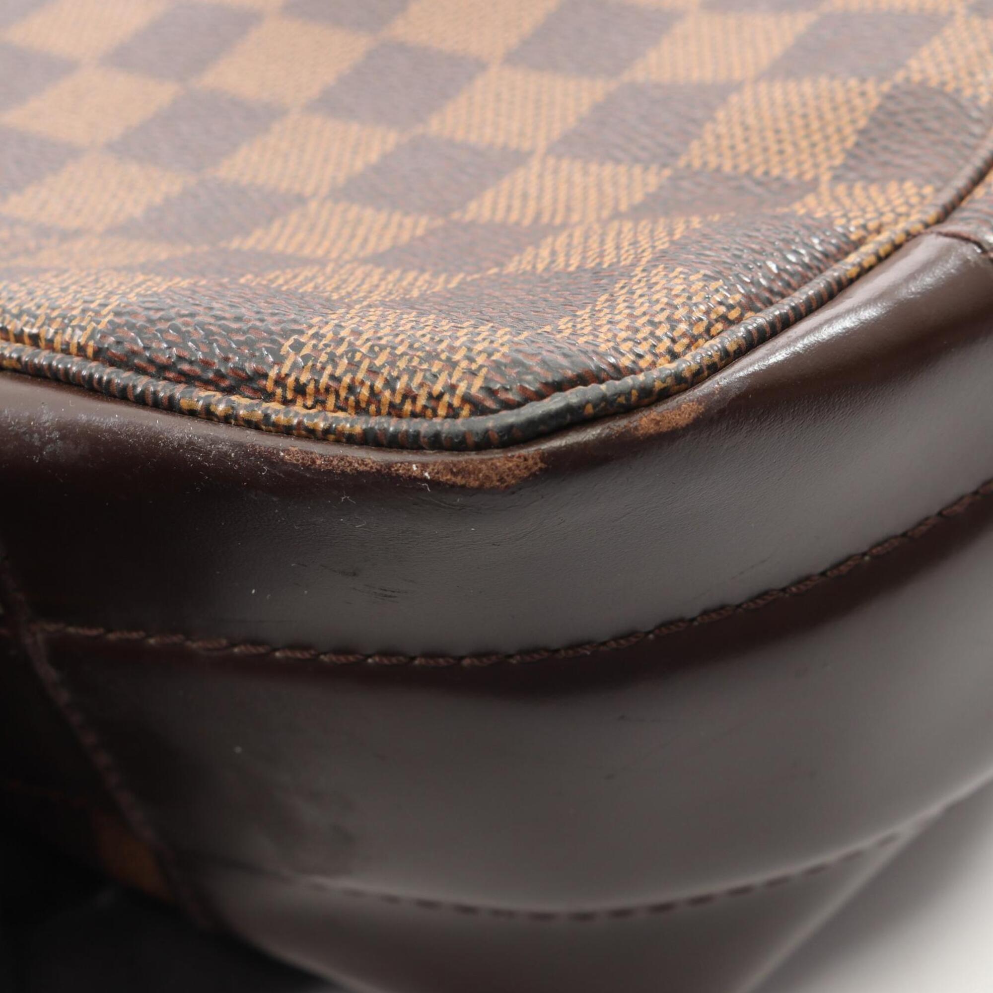 Louis Vuitton Brown Coated Canvas Leather Handbag Shoulder Bag (Pre-Owned)