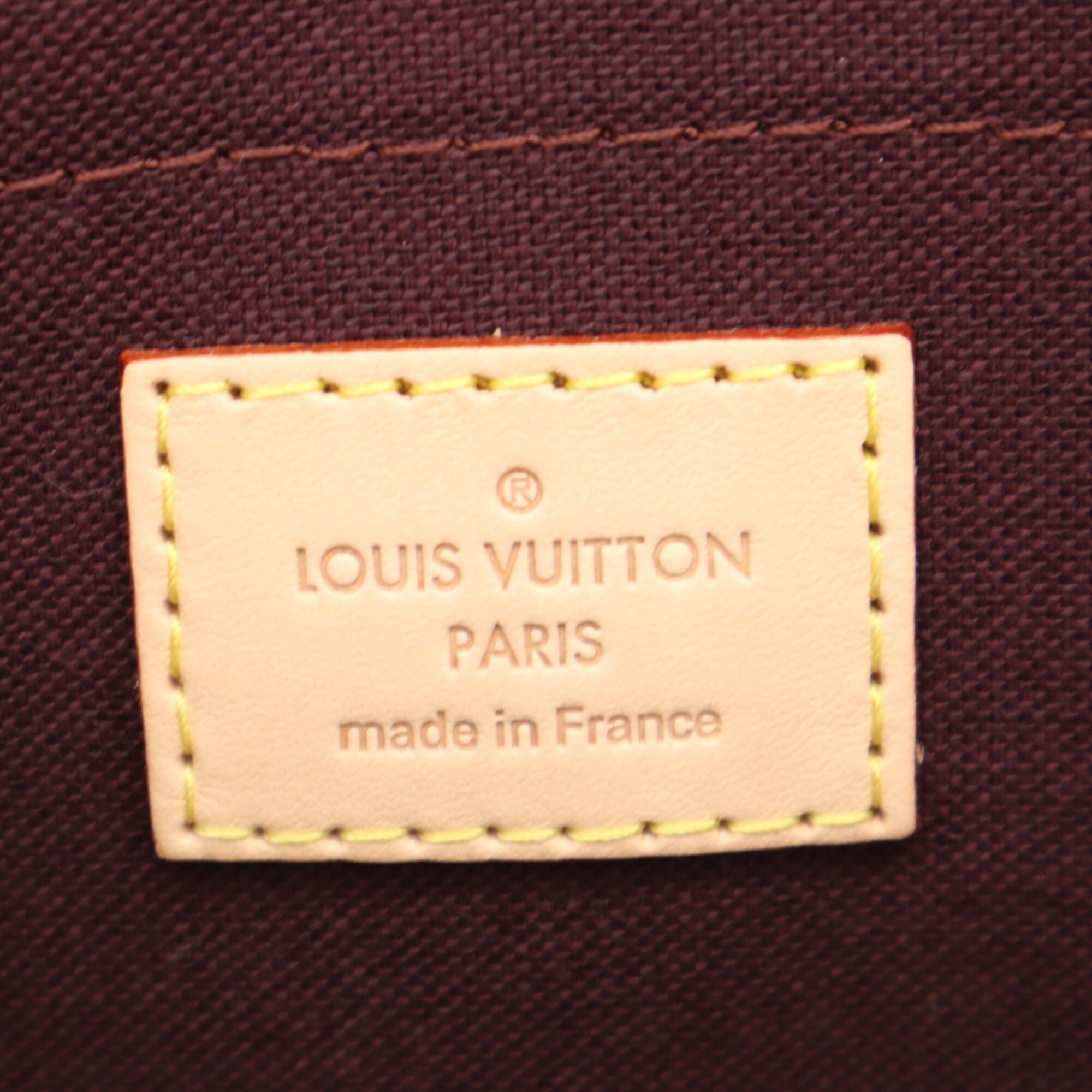 Louis Vuitton Beige Brown Coated Canvas Leather Shoulder Bag (Pre-Owned)