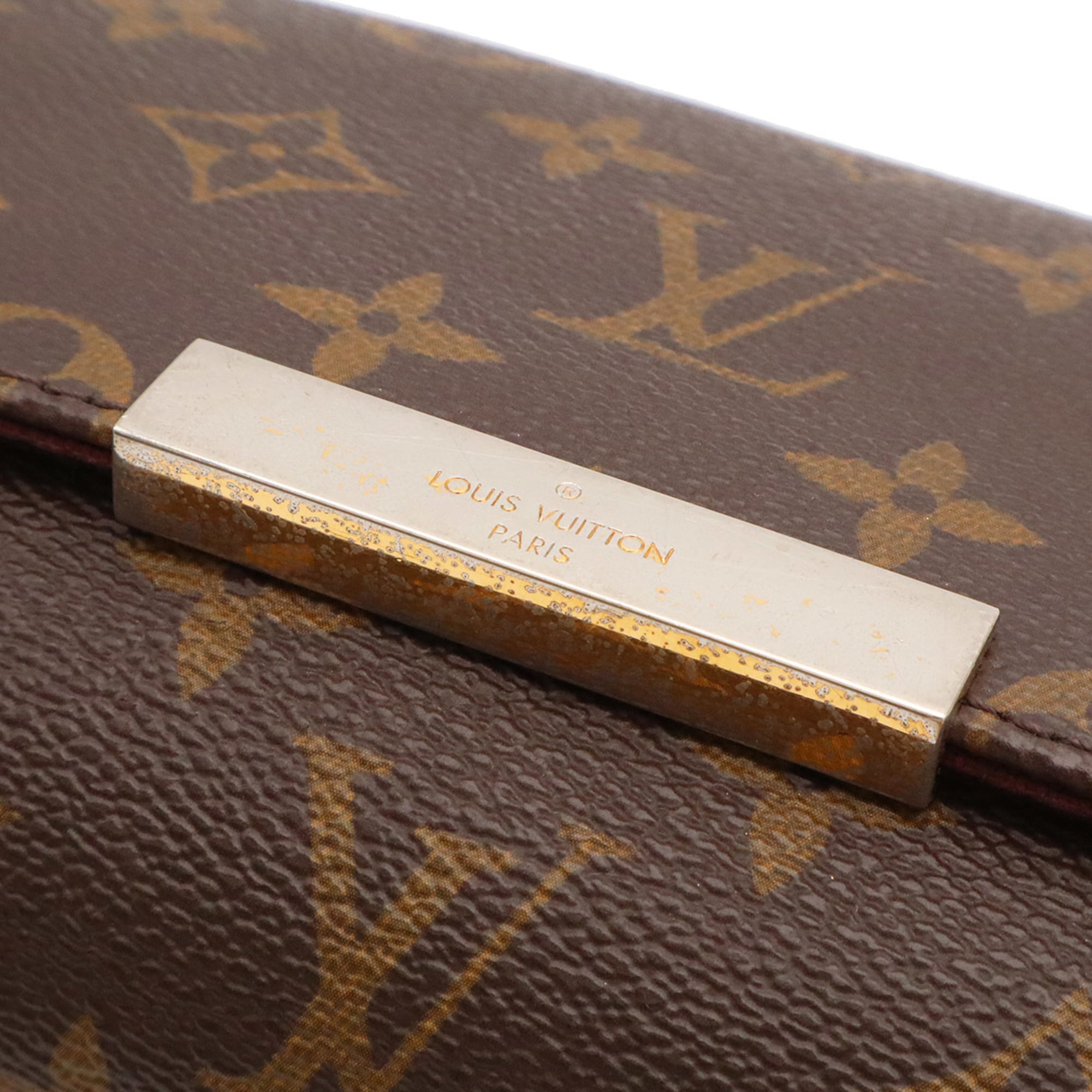 Louis Vuitton Brown Monogram Canvas Clutch Bag Handbag Pouch Shoulder Bag (Pre-Owned)