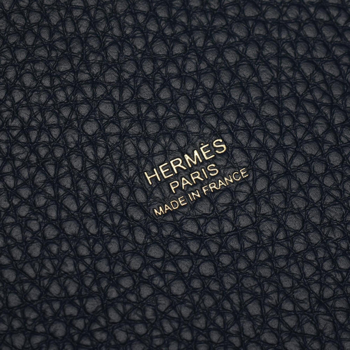 Hermes Navy Taurillon Clemence Leather Handbag (Pre-Owned)