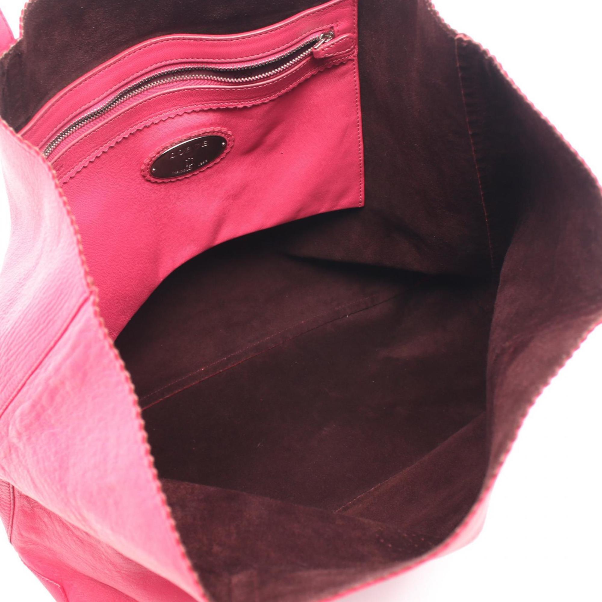 Loewe Pink Leather Handbag Tote Bag (Pre-Owned)