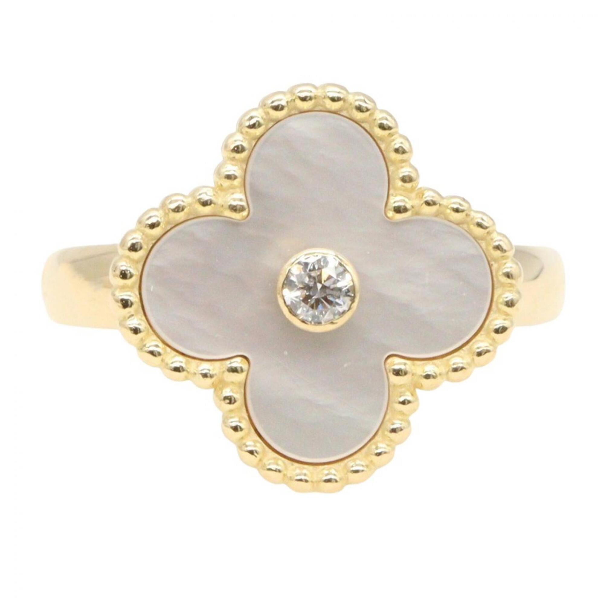 Van Cleef & Arpels Gold Clear White Yellow Gold (18K) Band Ring (Pre-Owned)