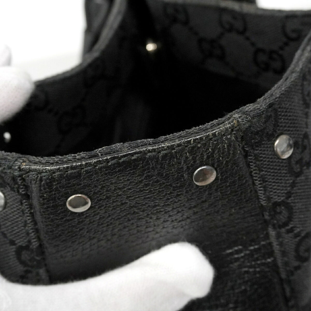 Gucci Black Canvas Tote Bag (Pre-Owned)