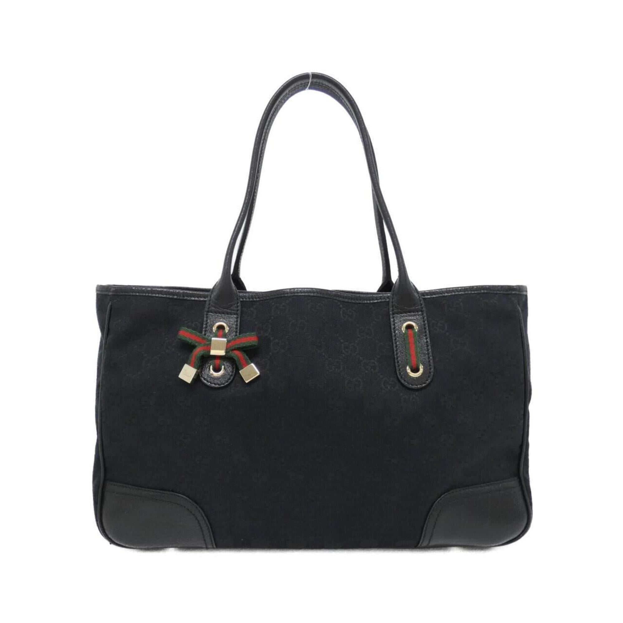 Gucci Black Gg Canvas Handbag (Pre-Owned)