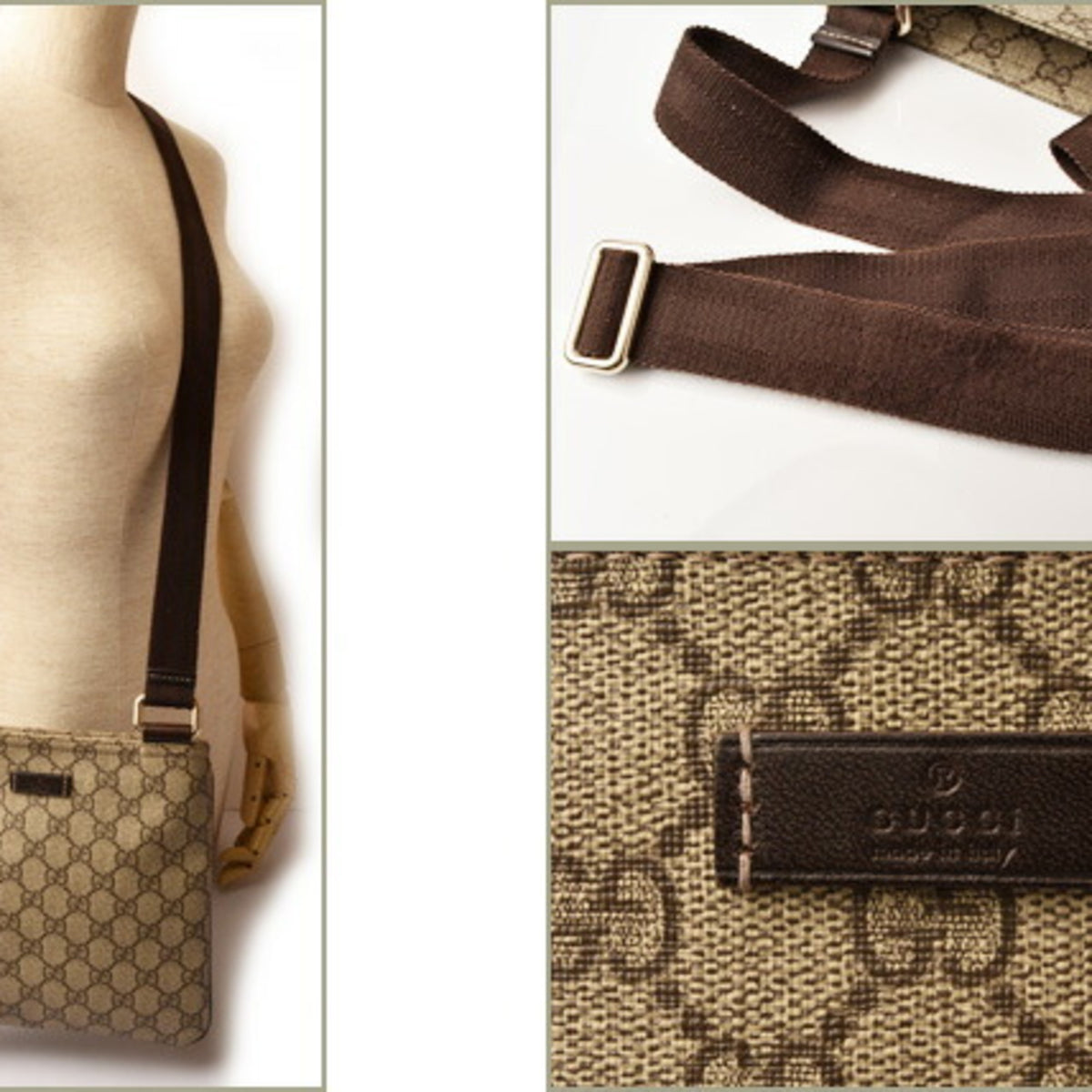 Gucci Beige Brown Gg Supreme Coated Canvas Messenger Bag Shoulder Bag (Pre-Owned)