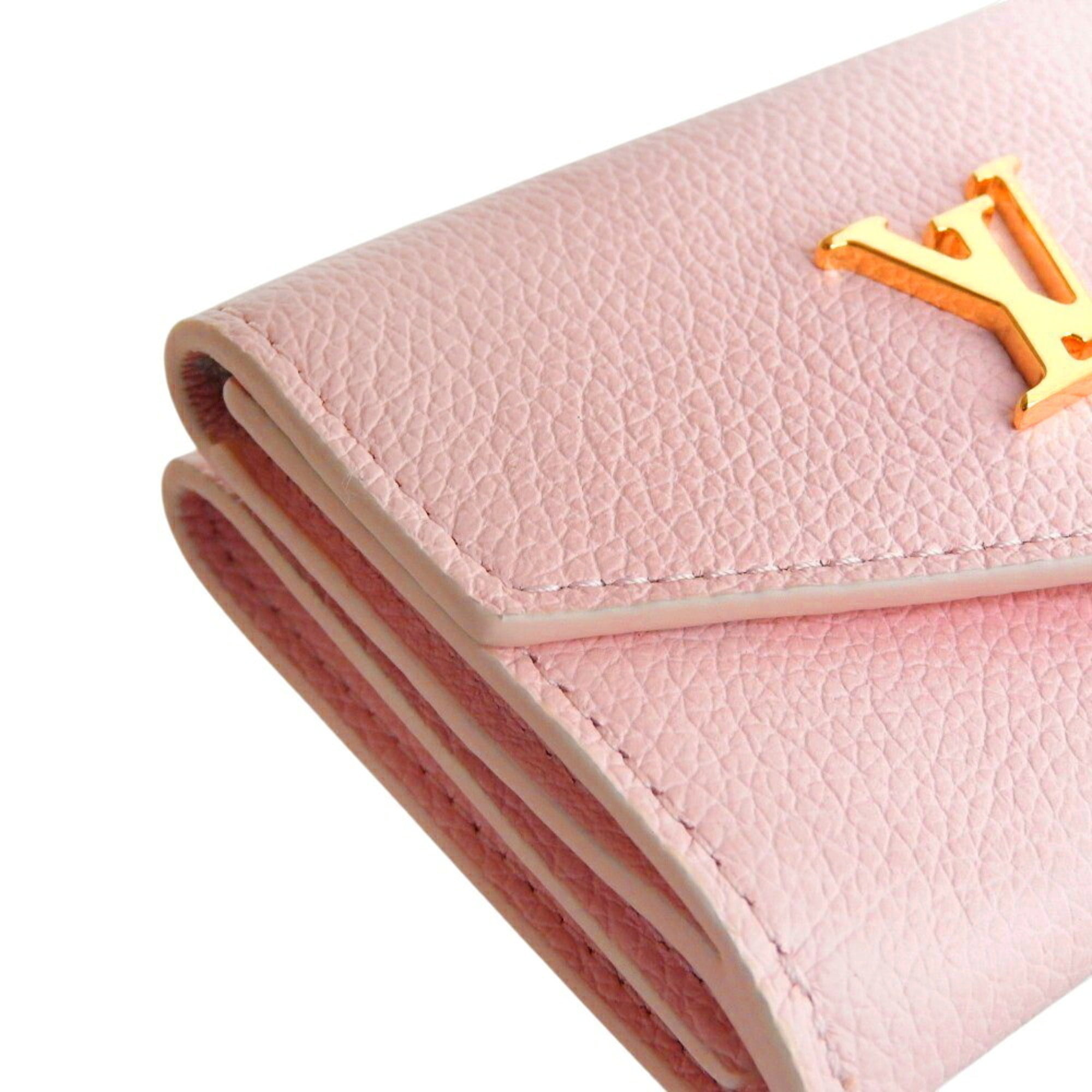 Louis Vuitton Pink Leather Wallet (Tri-Fold) (Pre-Owned)