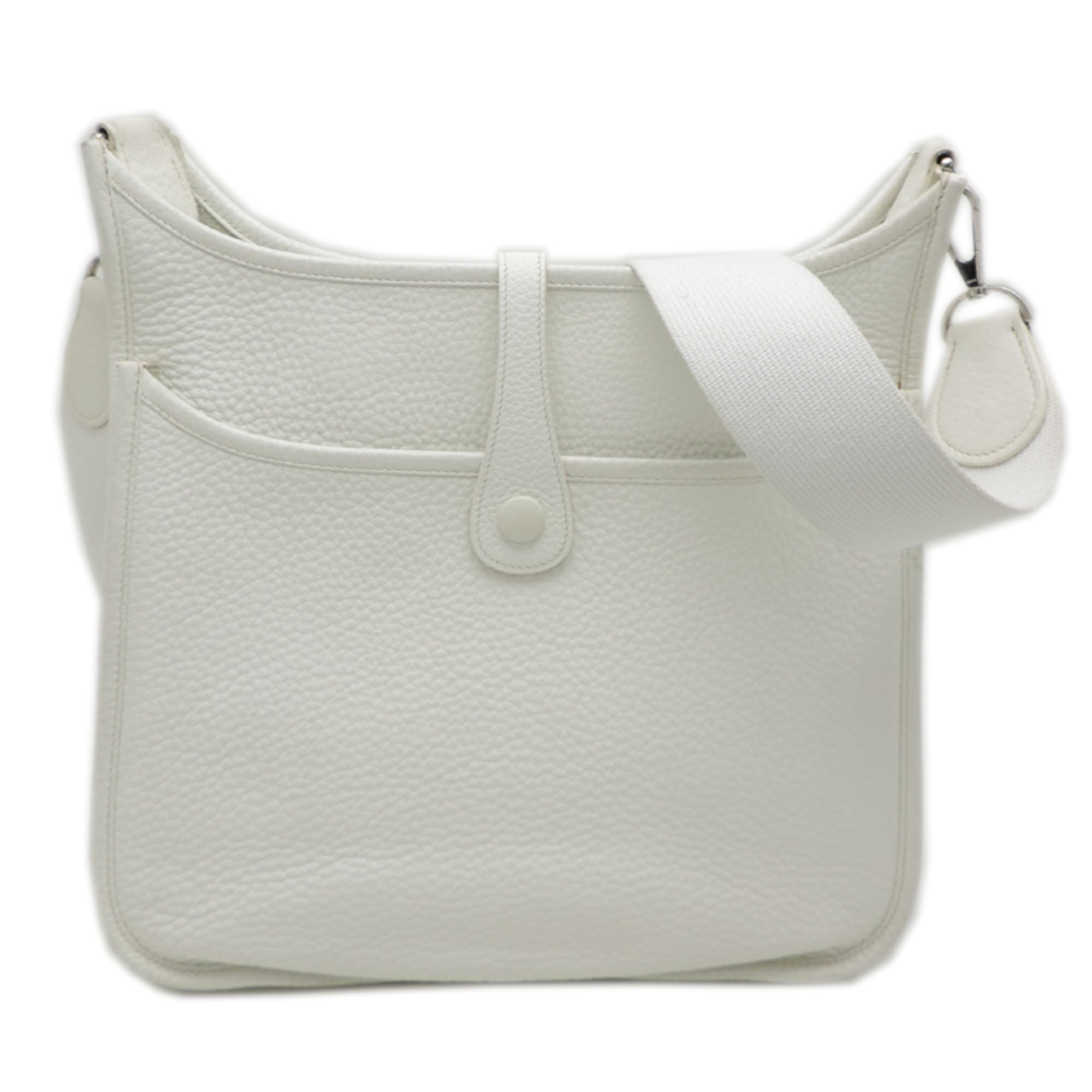 Hermes White Taurillon Clemence Leather Shoulder Bag (Pre-Owned)