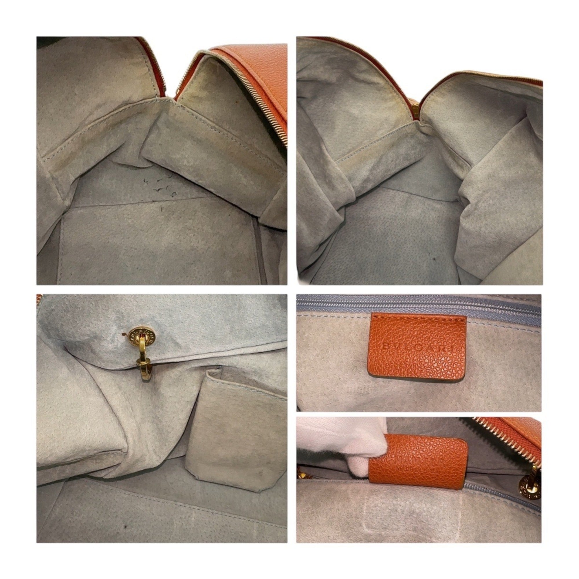 Bvlgari Bvlgari Bvlgari Brown Leather Boston Bag Handbag (Pre-Owned)