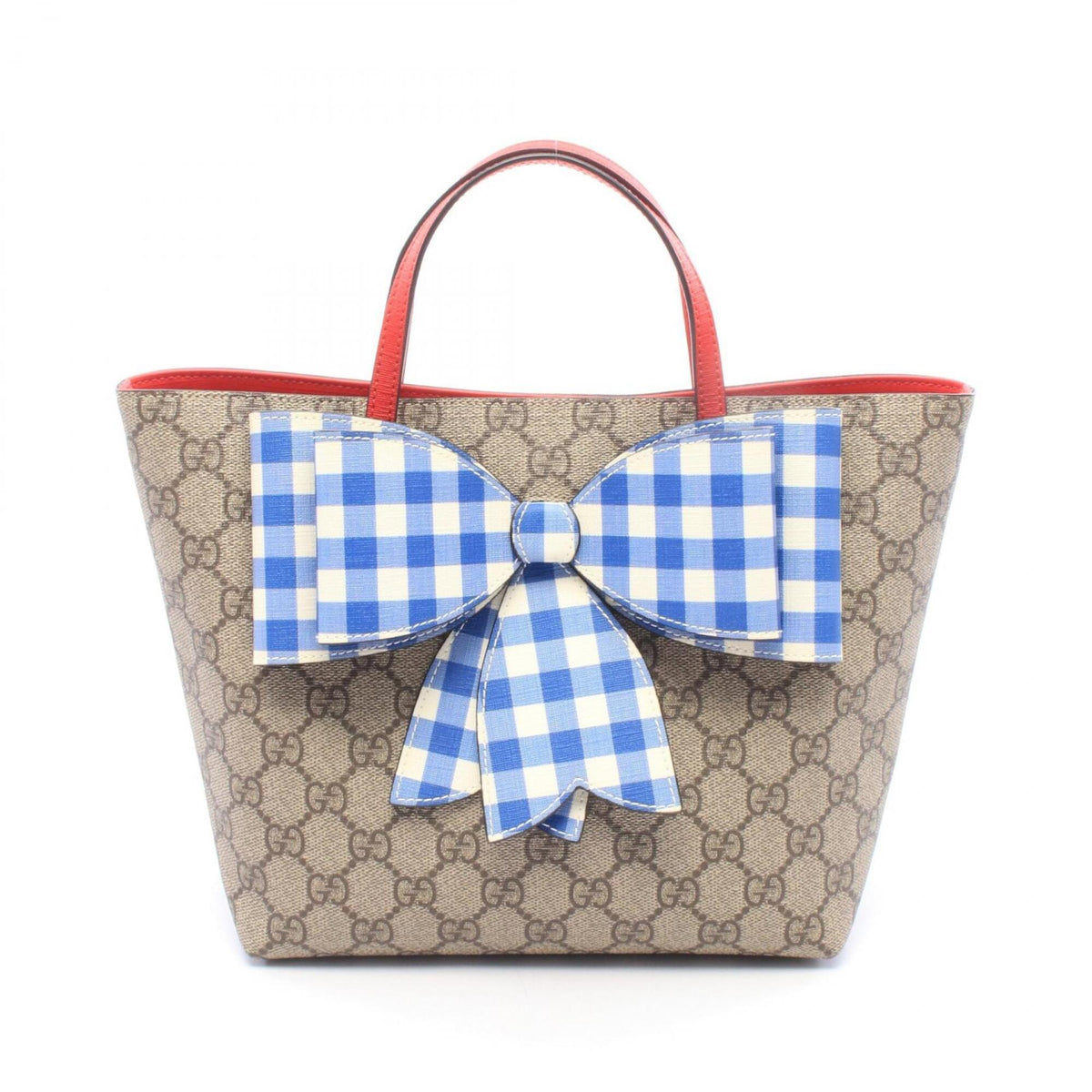 Gucci Beige Blue Multi-Color Pvc Leather Handbag Tote Bag (Pre-Owned)