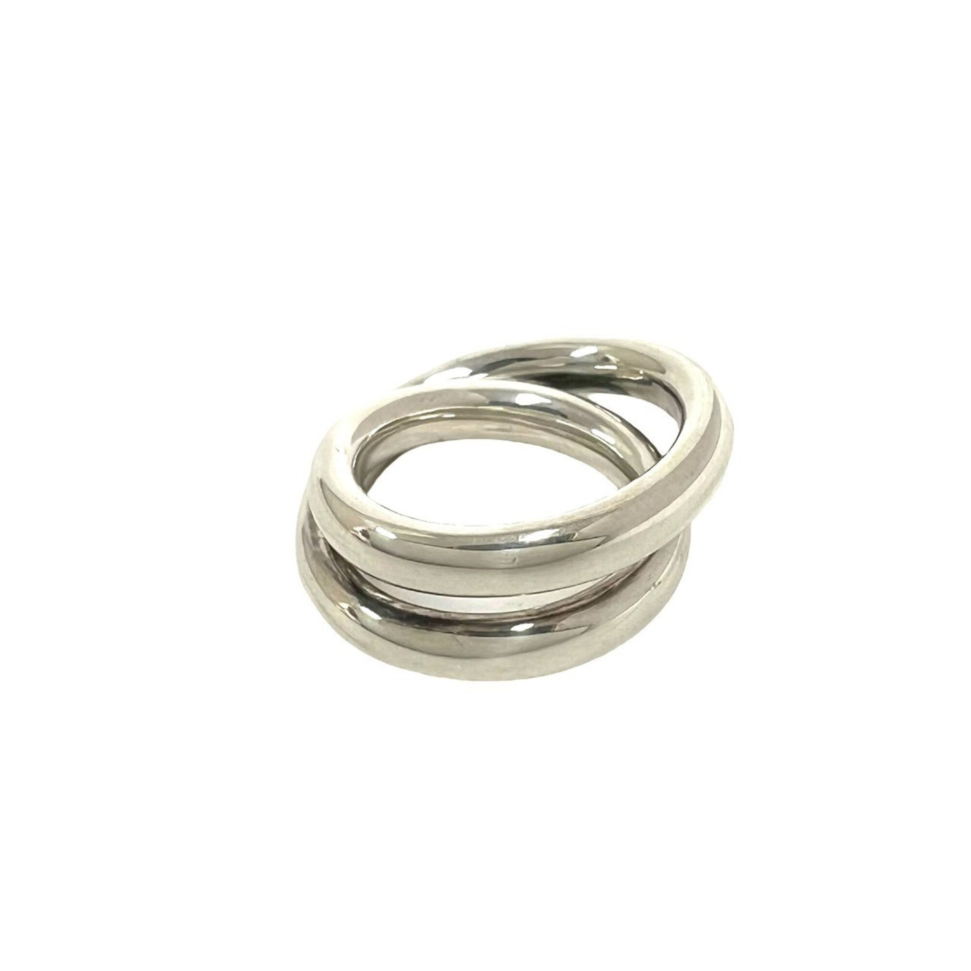 Hermes Silver Silver 925 Band Ring (Pre-Owned)