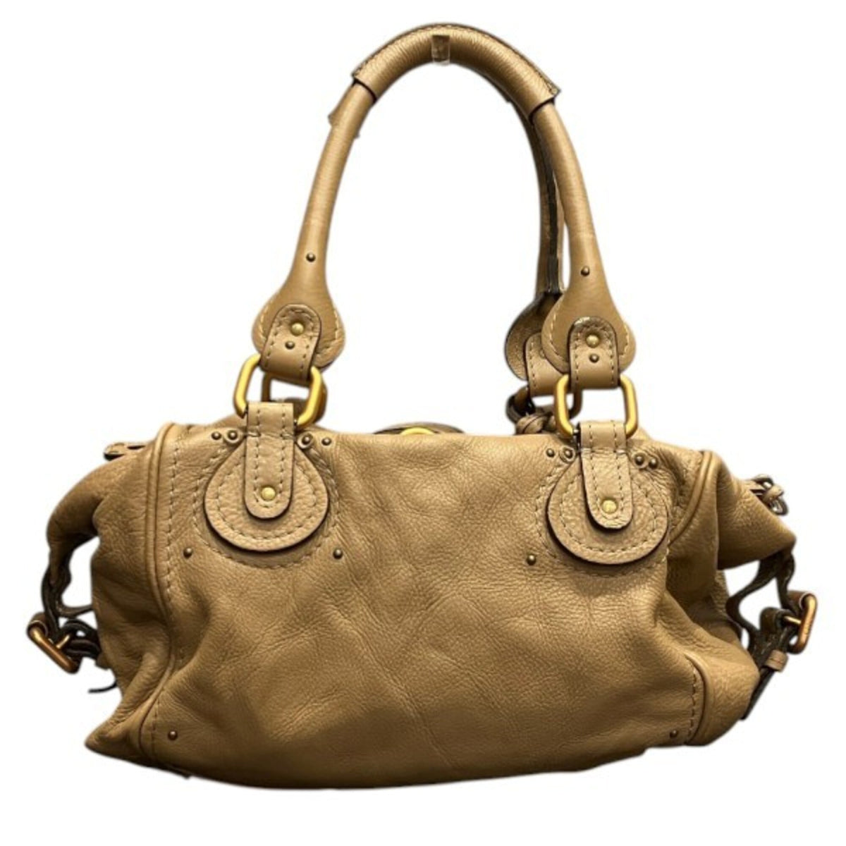 Chloé Beige Leather Shoulder Bag Tote Bag (Pre-Owned)
