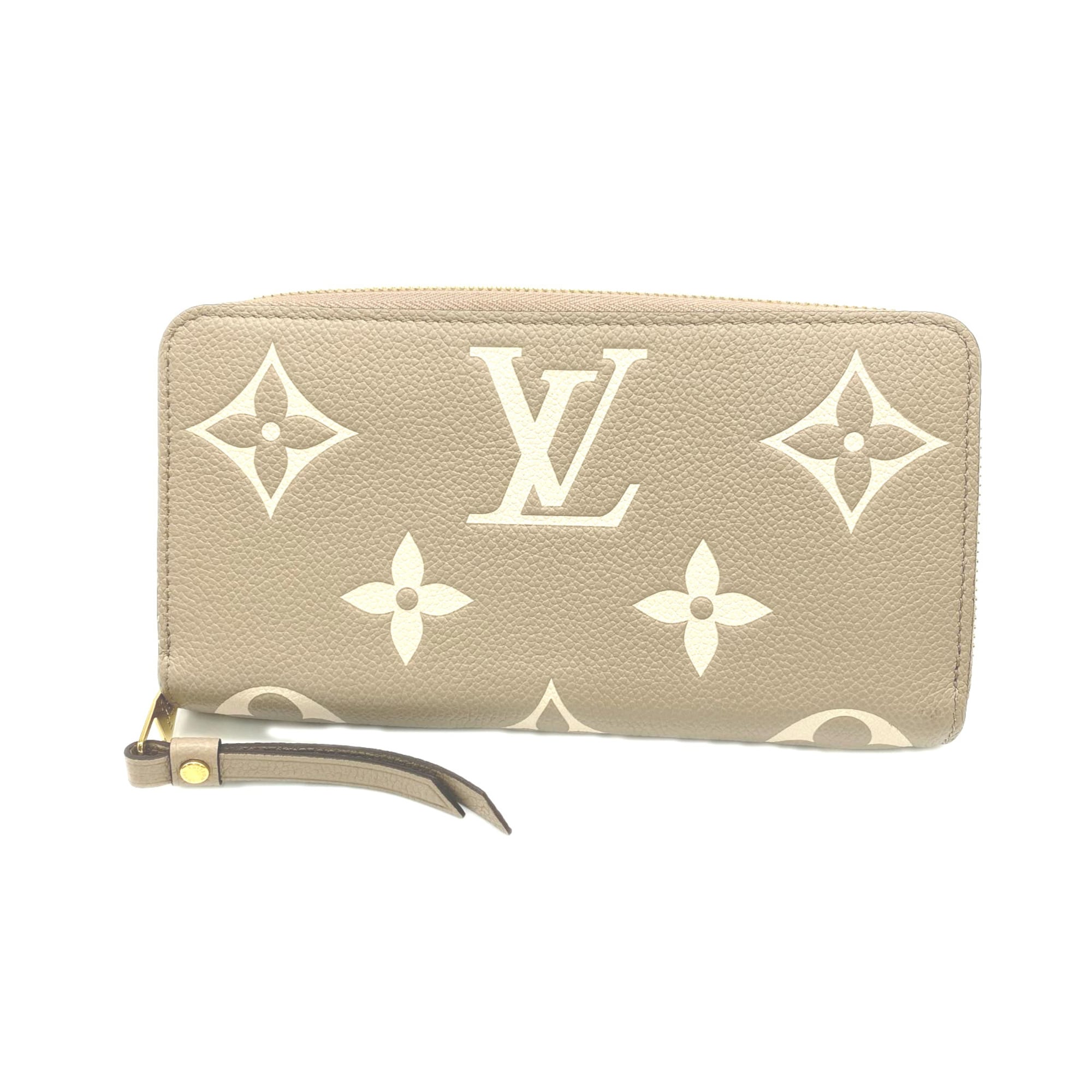 Louis Vuitton Beige Cream Leather Long Wallet (Bi-Fold) (Pre-Owned)
