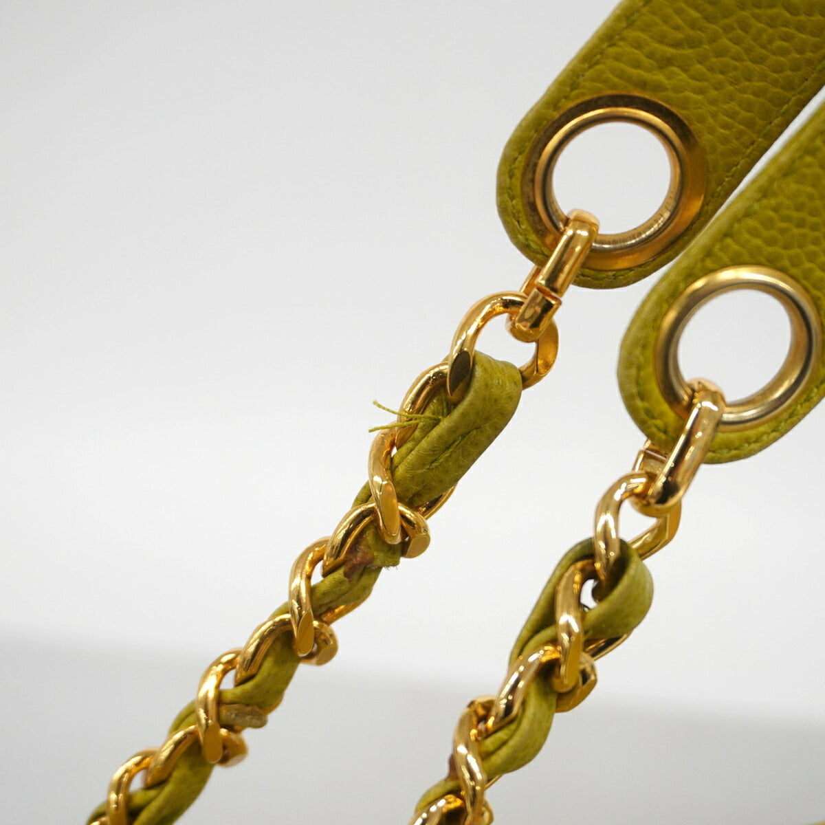Chanel Light Green Grained Calfskin Tote Bag (Pre-Owned)