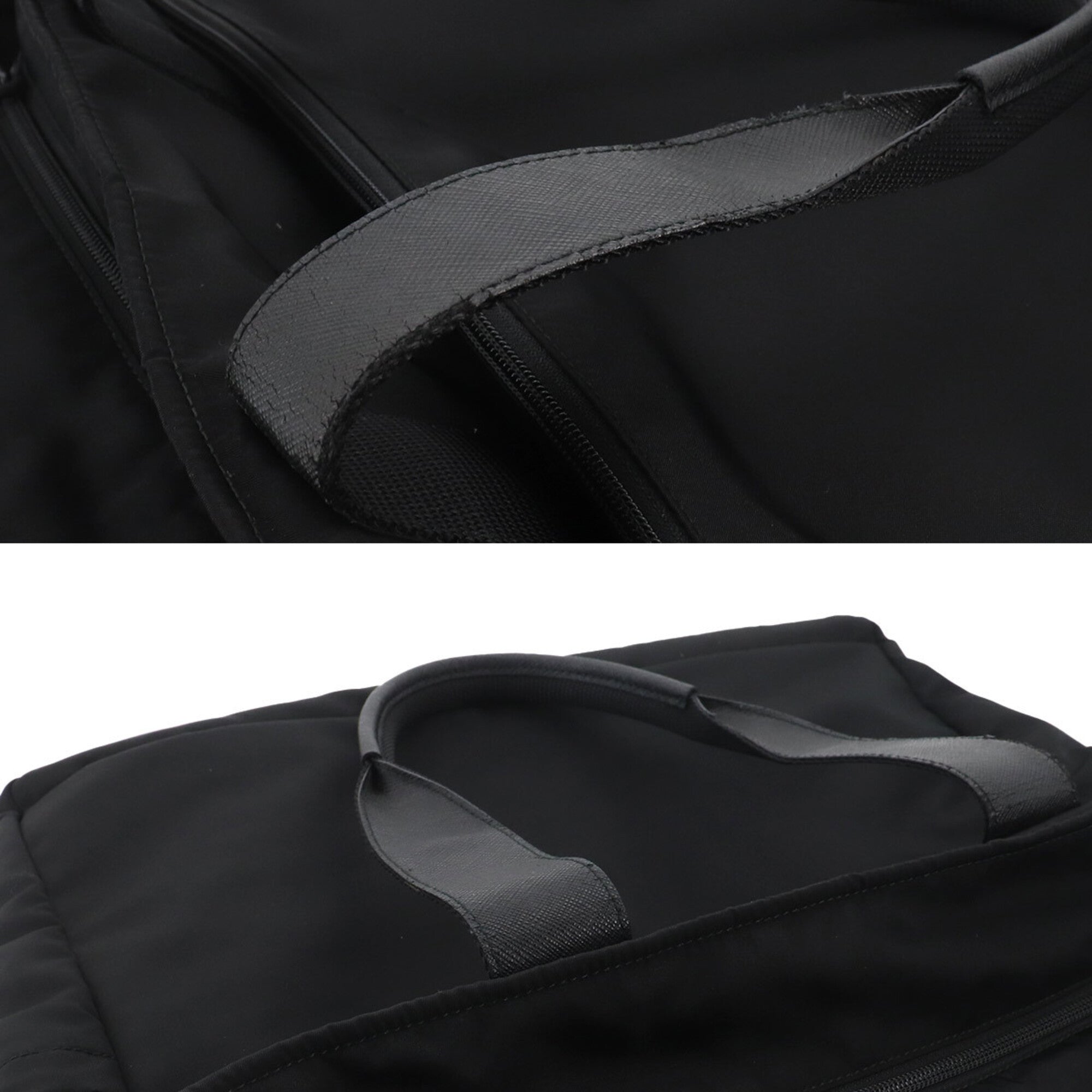 Prada Black Nero Nylon Saffiano Triangle Handbag Tote Bag (Pre-Owned)