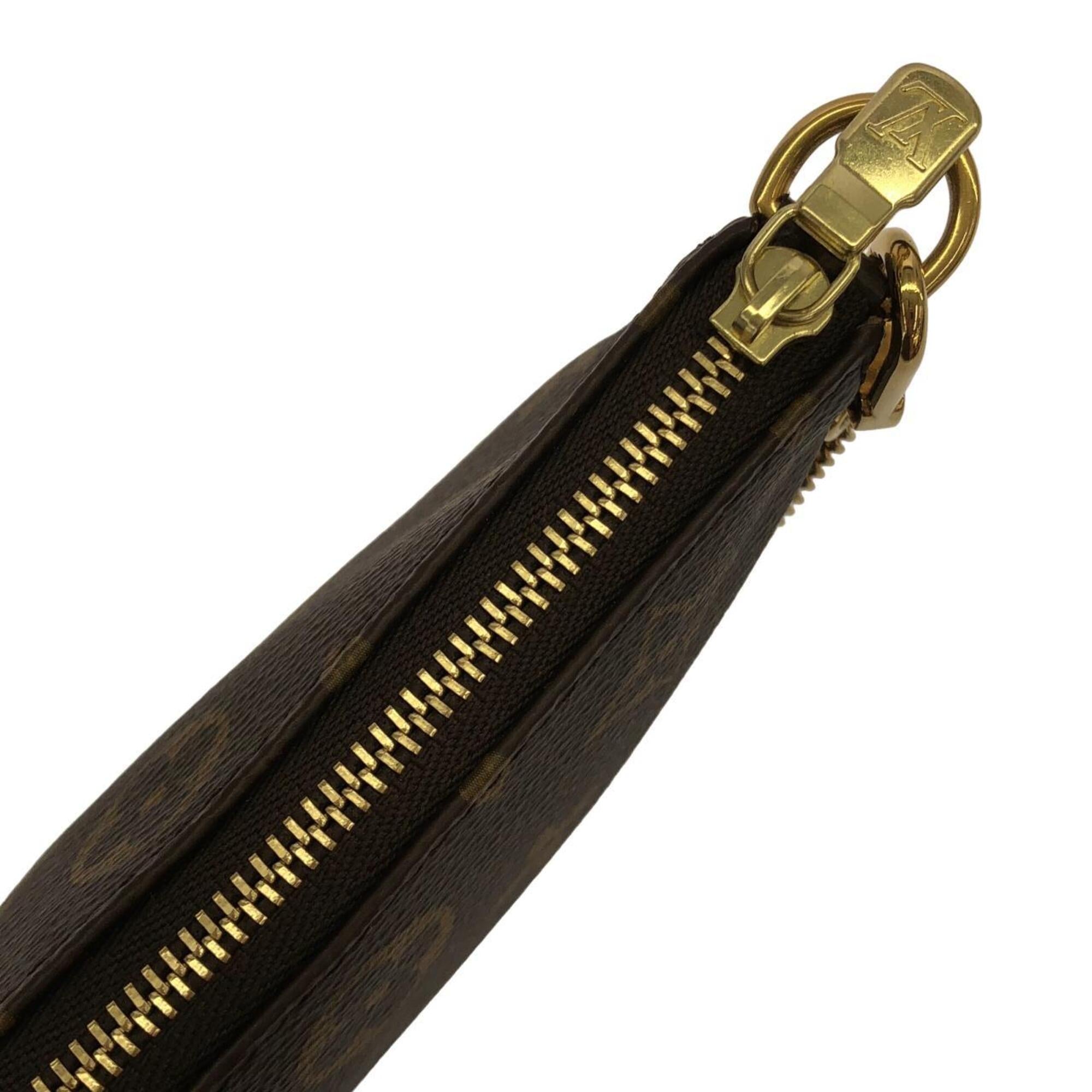 Louis Vuitton Marron Coated Canvas Pochette Pouch (Pre-Owned)