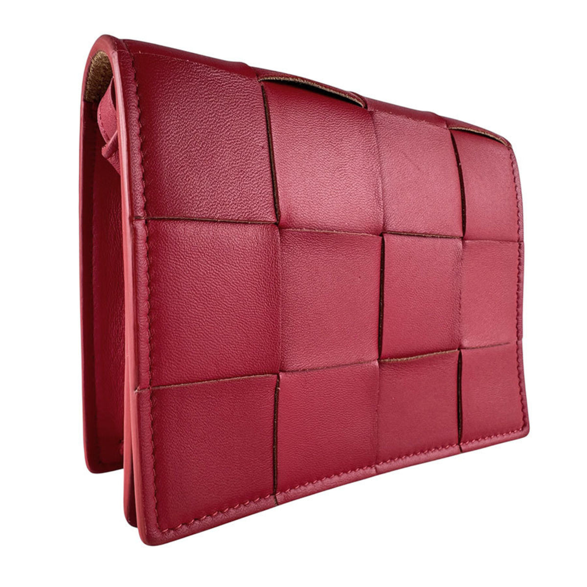 Bottega Veneta Red Color Leather Shoulder Bag (Pre-Owned)