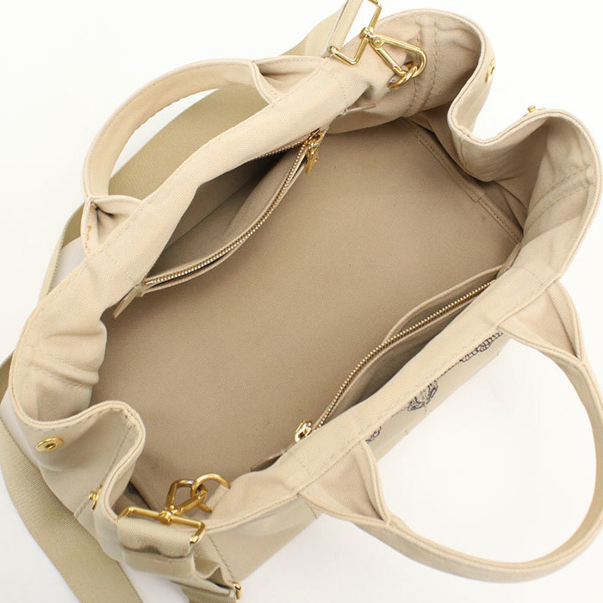 Prada Beige Canvas Tote Bag (Pre-Owned)