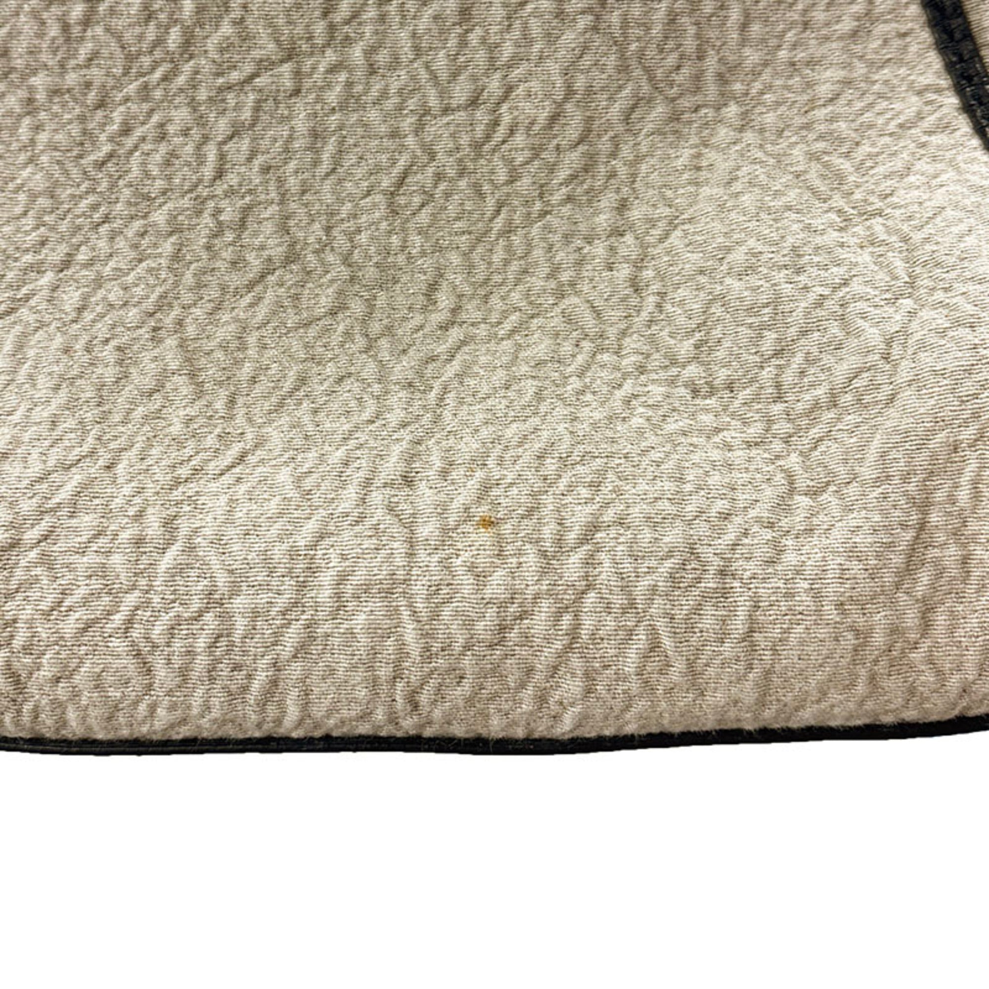 Fendi Beige Pile Fabric Leather Handbag (Pre-Owned)