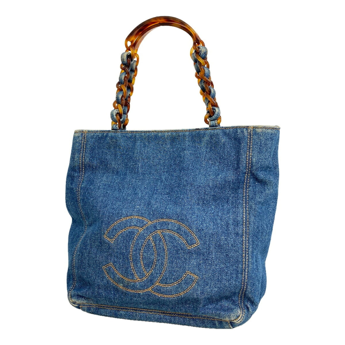 Chanel Blue Denim Tote Bag (Pre-Owned)