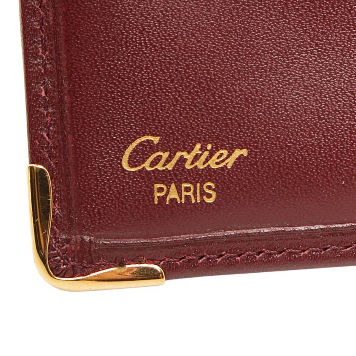 Cartier Bordeaux Wine Red Leather Wallet (Bi-Fold) (Pre-Owned)