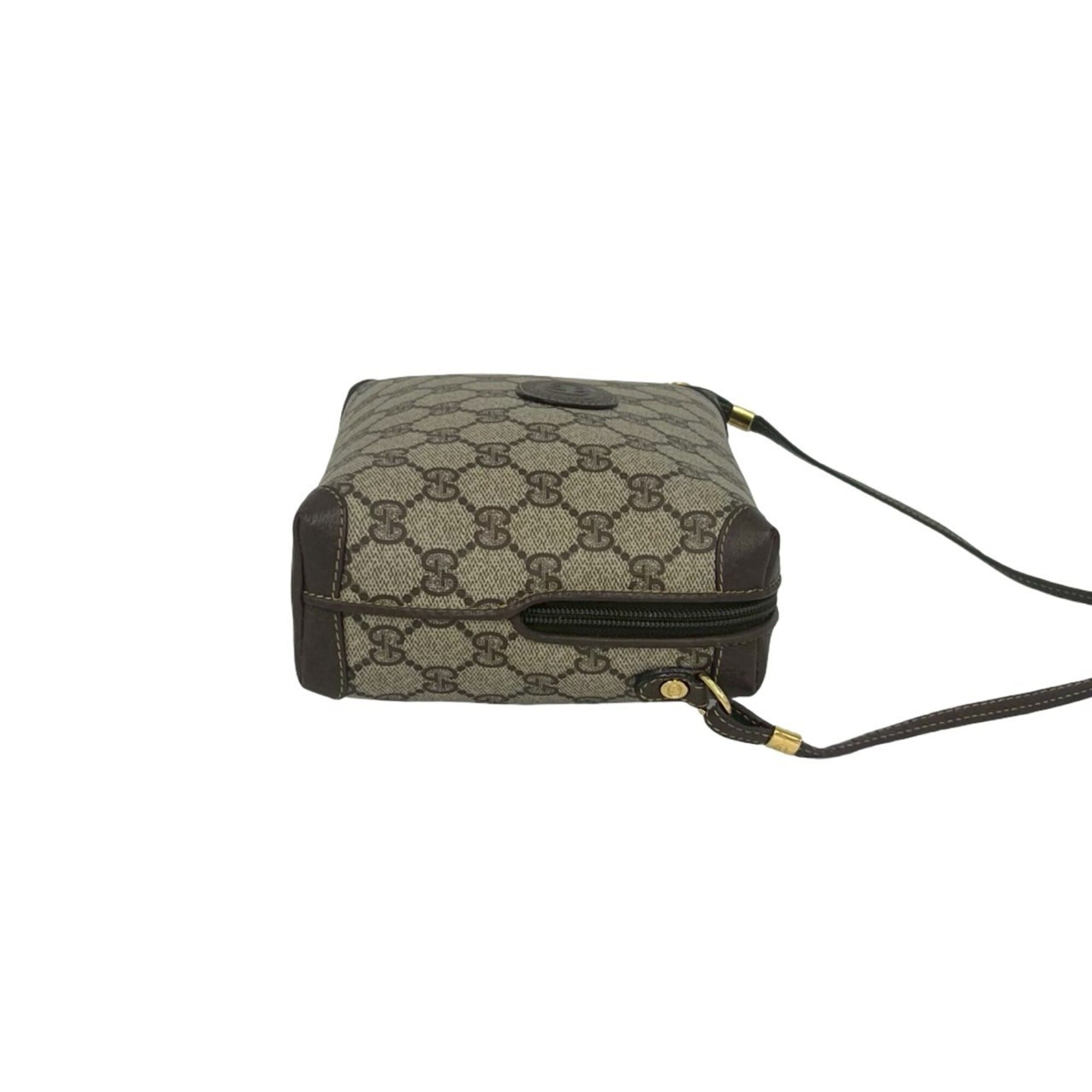 Gucci Brown Leather Pvc Shoulder Bag (Pre-Owned)