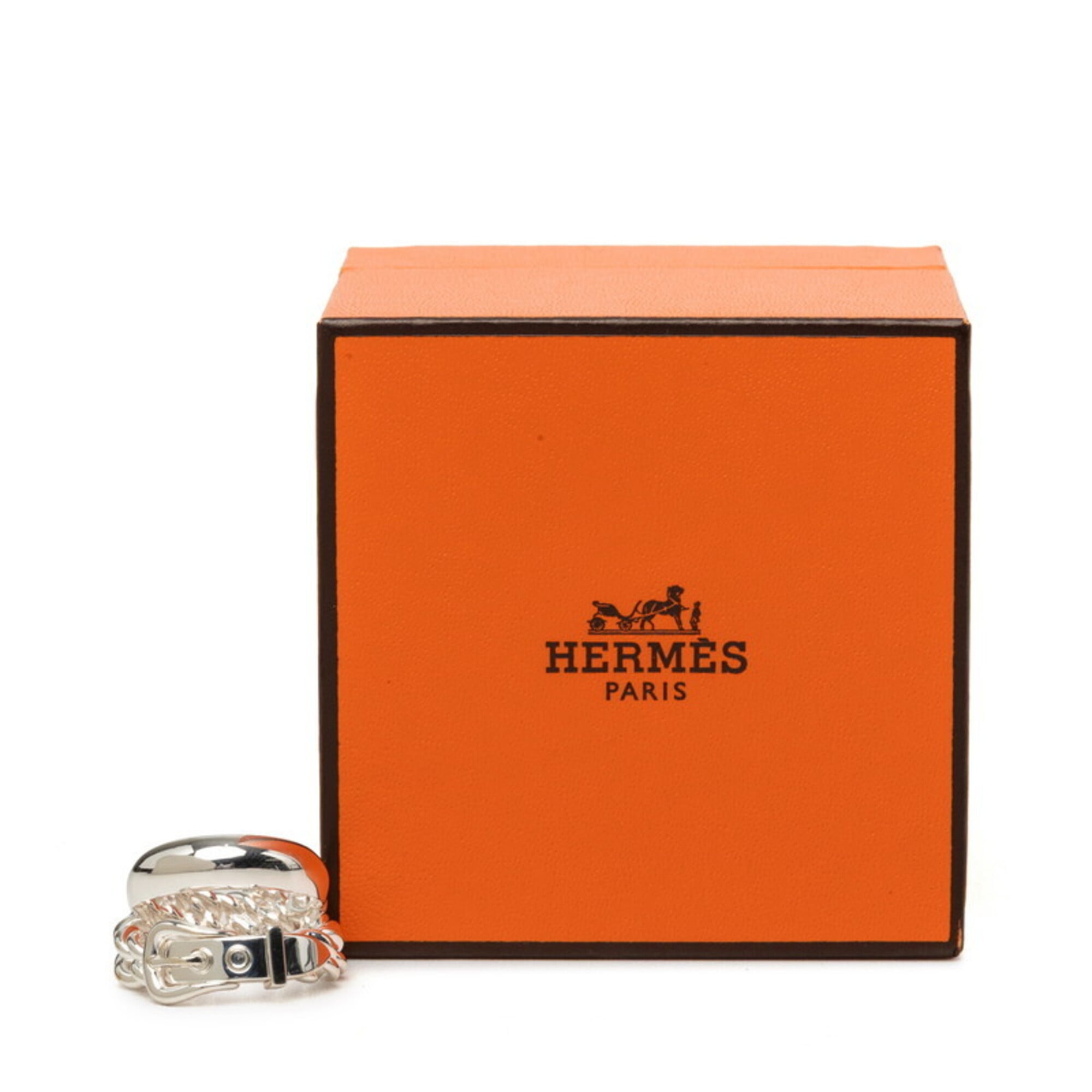 Hermes Silver 925 Band Ring (Pre-Owned)