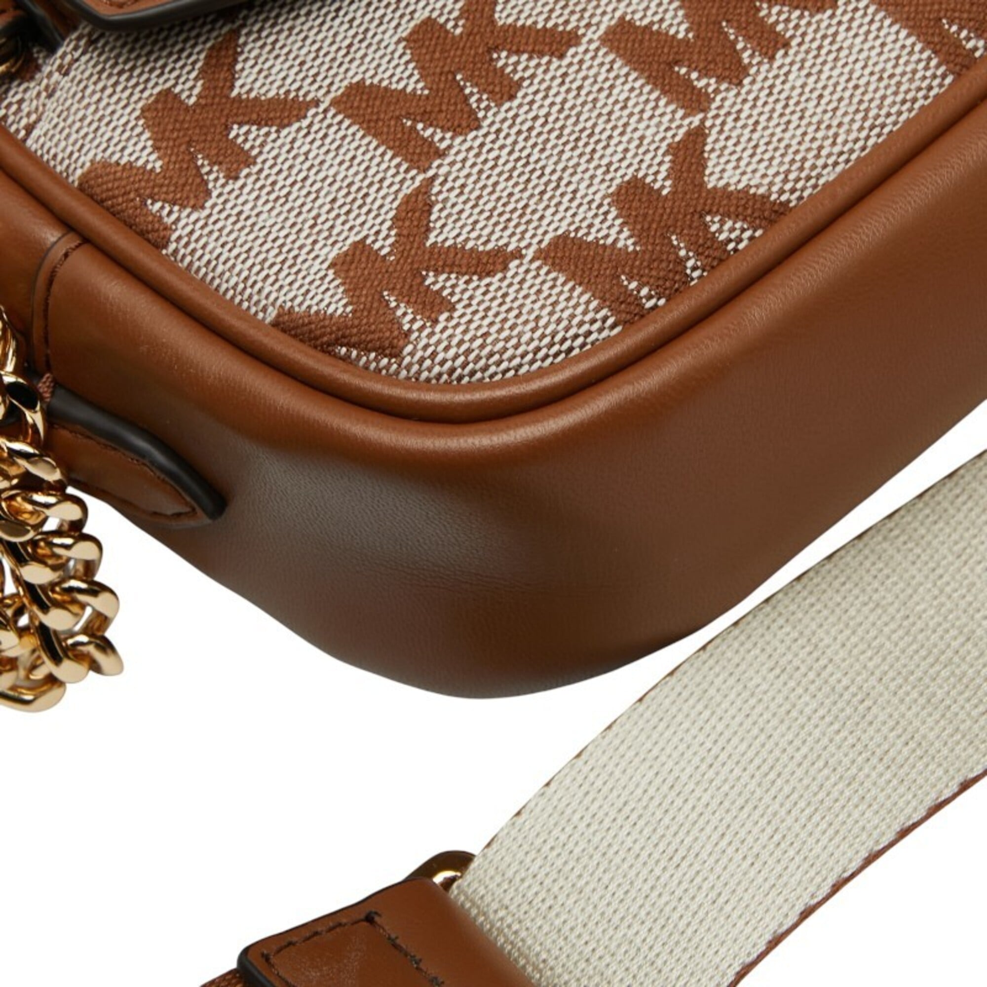 Michael Kors Brown Canvas Leather Pouch Shoulder Bag (Pre-Owned)