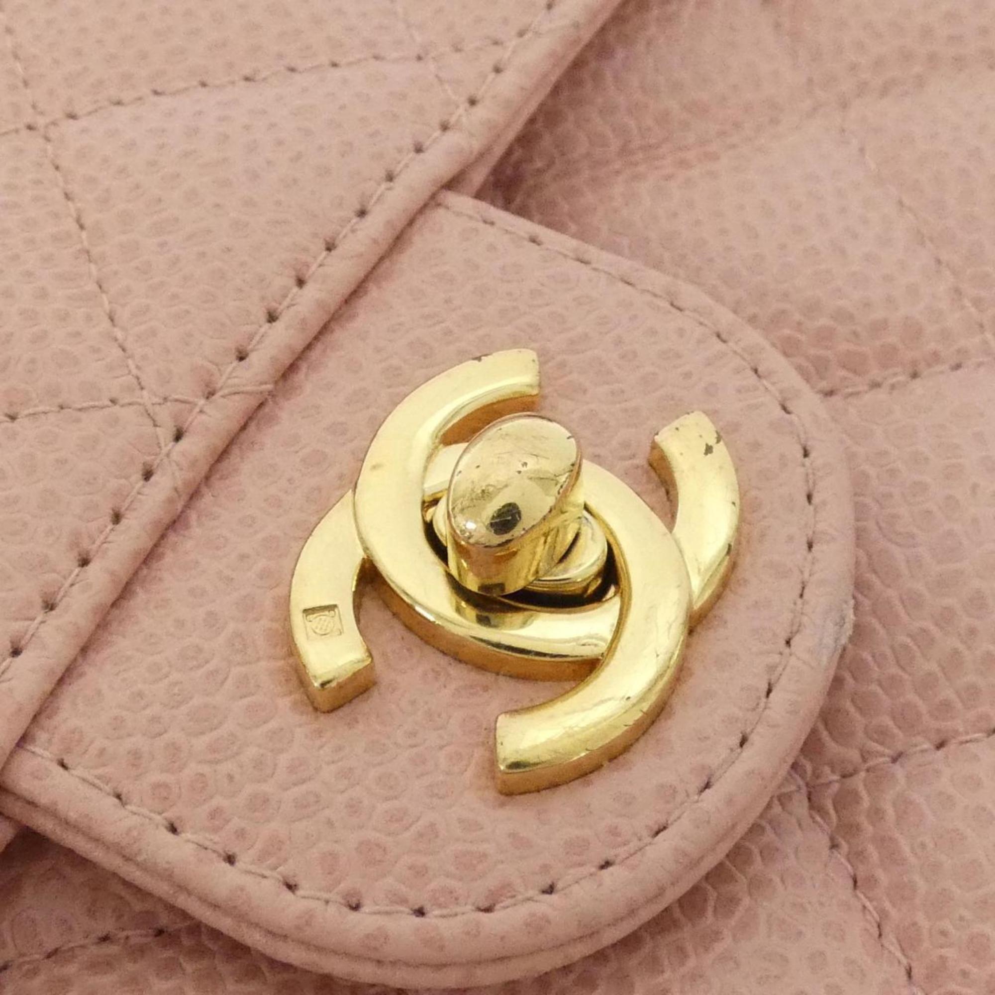 Chanel Pink Grained Calfskin Shoulder Bag (Pre-Owned)