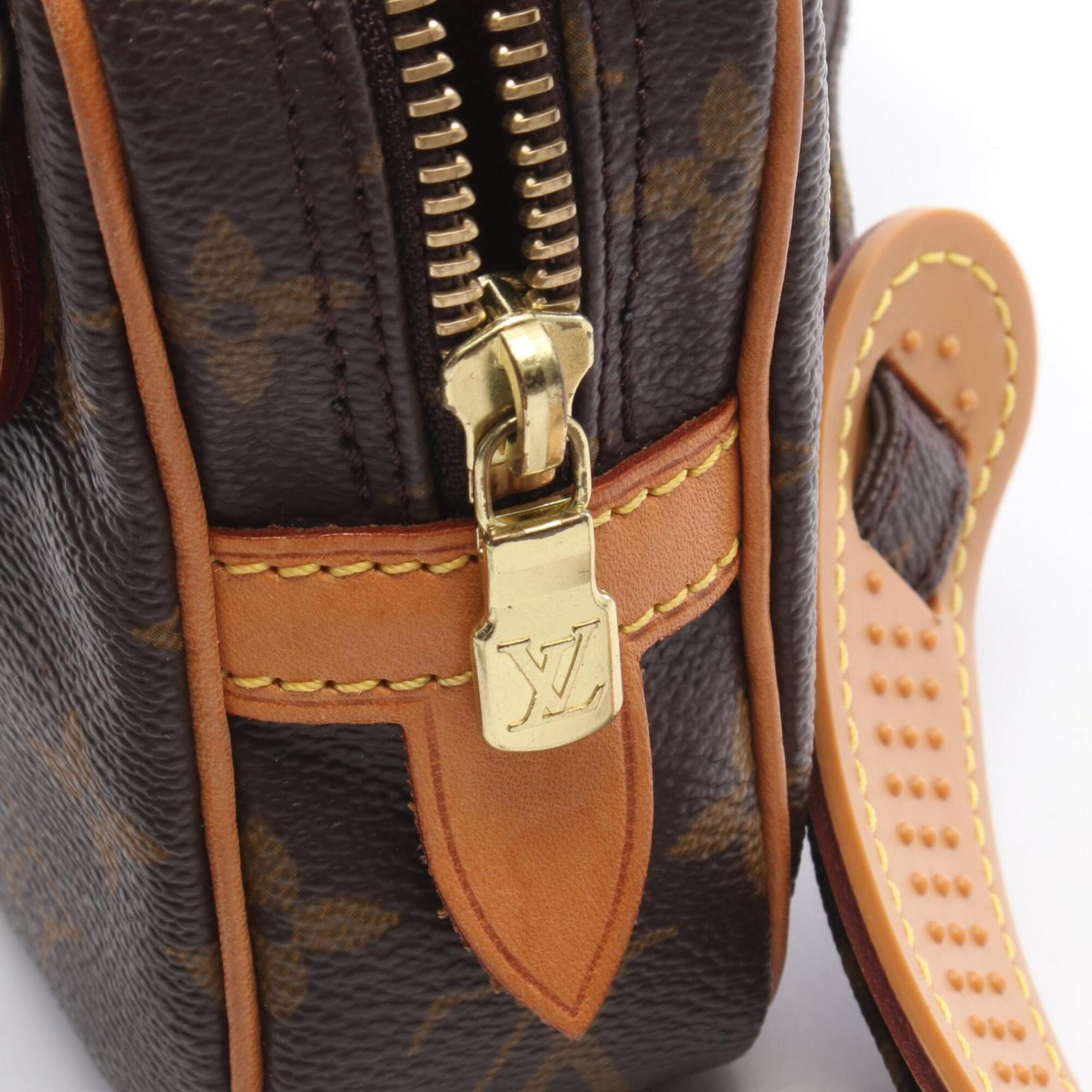 Louis Vuitton Brown Monogram Coated Canvas Leather Handbag Shoulder Bag (Pre-Owned)